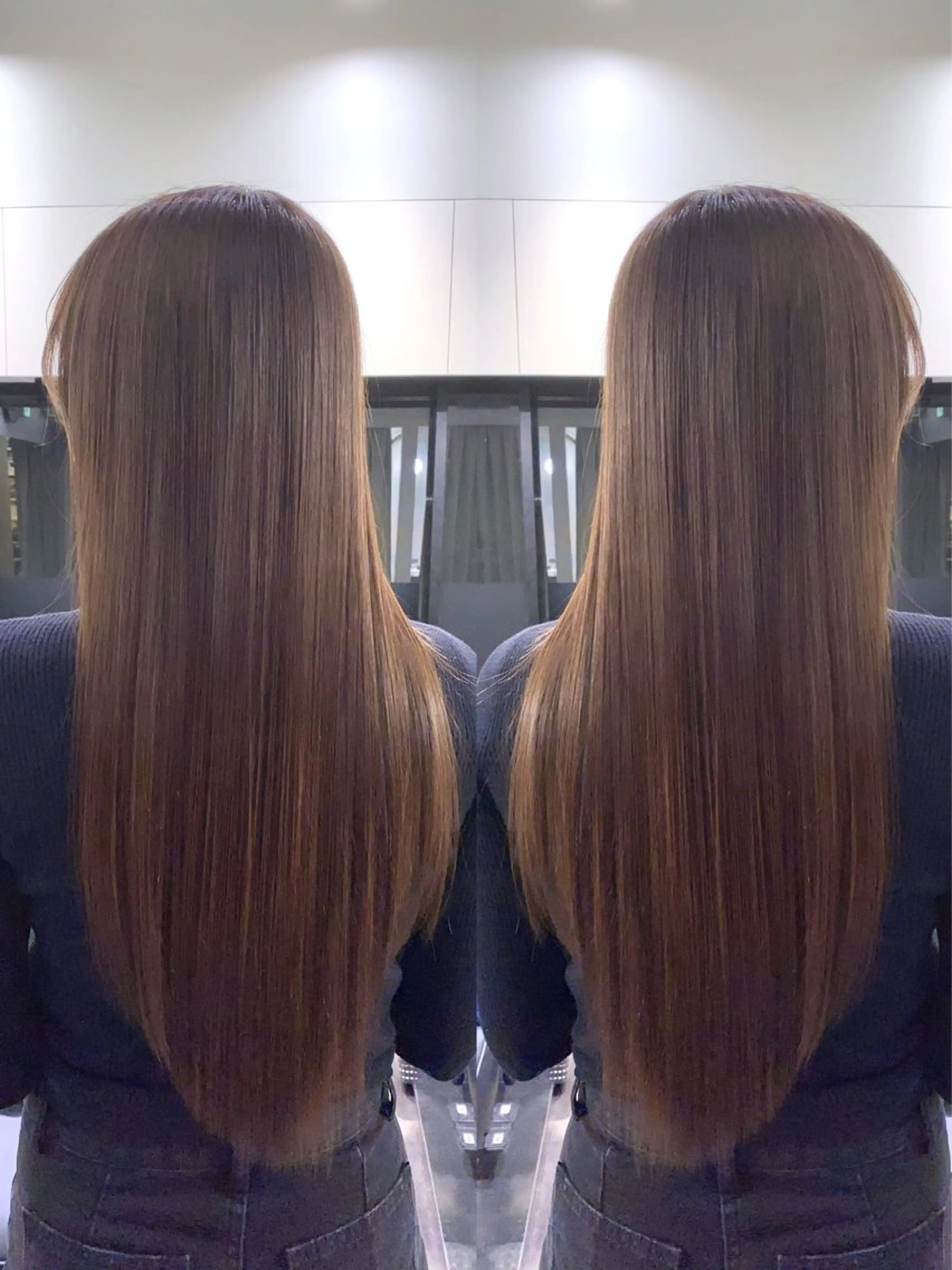 ロング カット ヘアカラー トリートメント 韓国風レイヤーカット 艶カラー🫧菊池のヘアスタイル