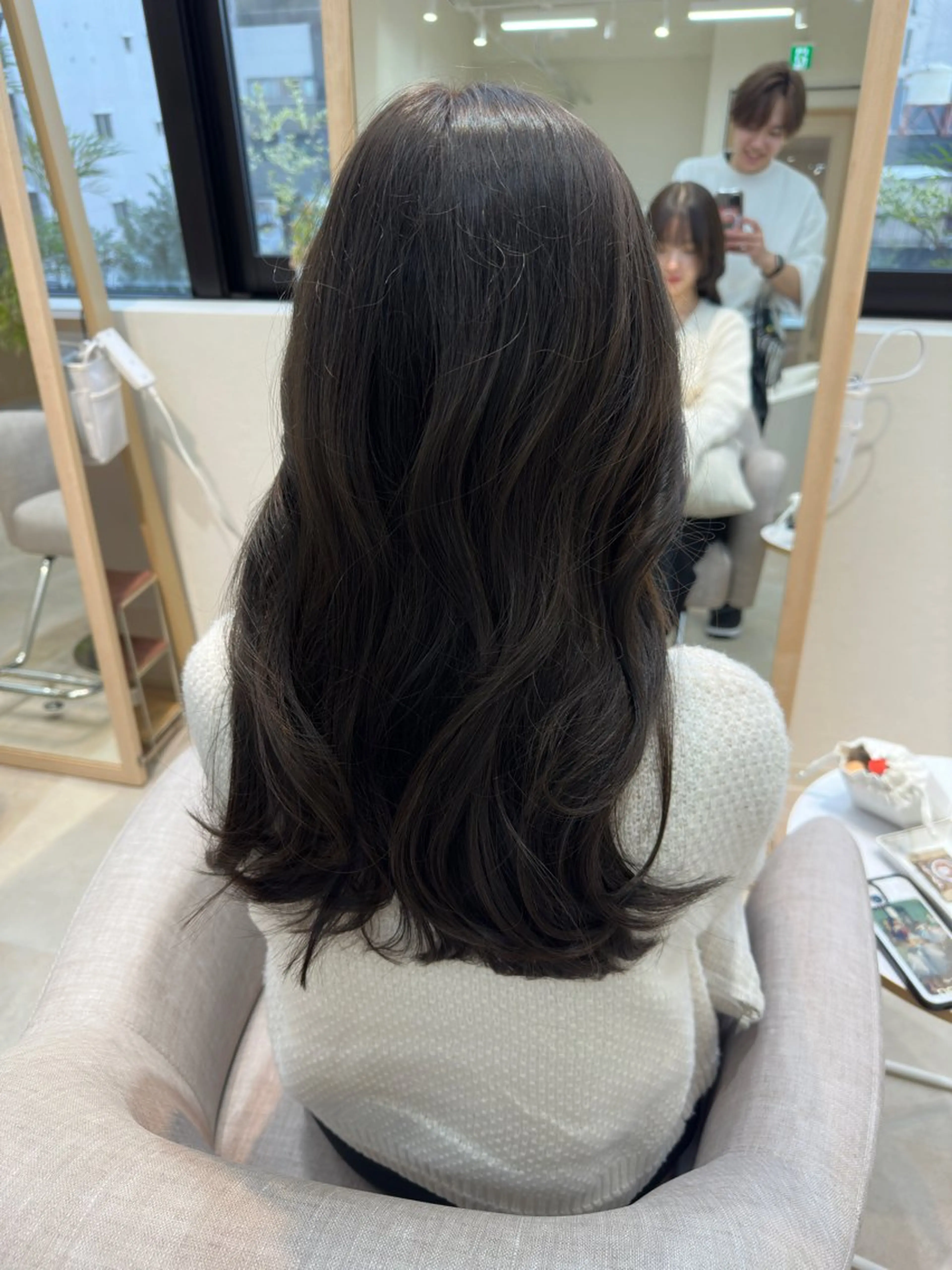 ロング 顔まわりレイヤー 顔周りカット レイヤーカット カットモデル募集 ミネのヘアスタイル