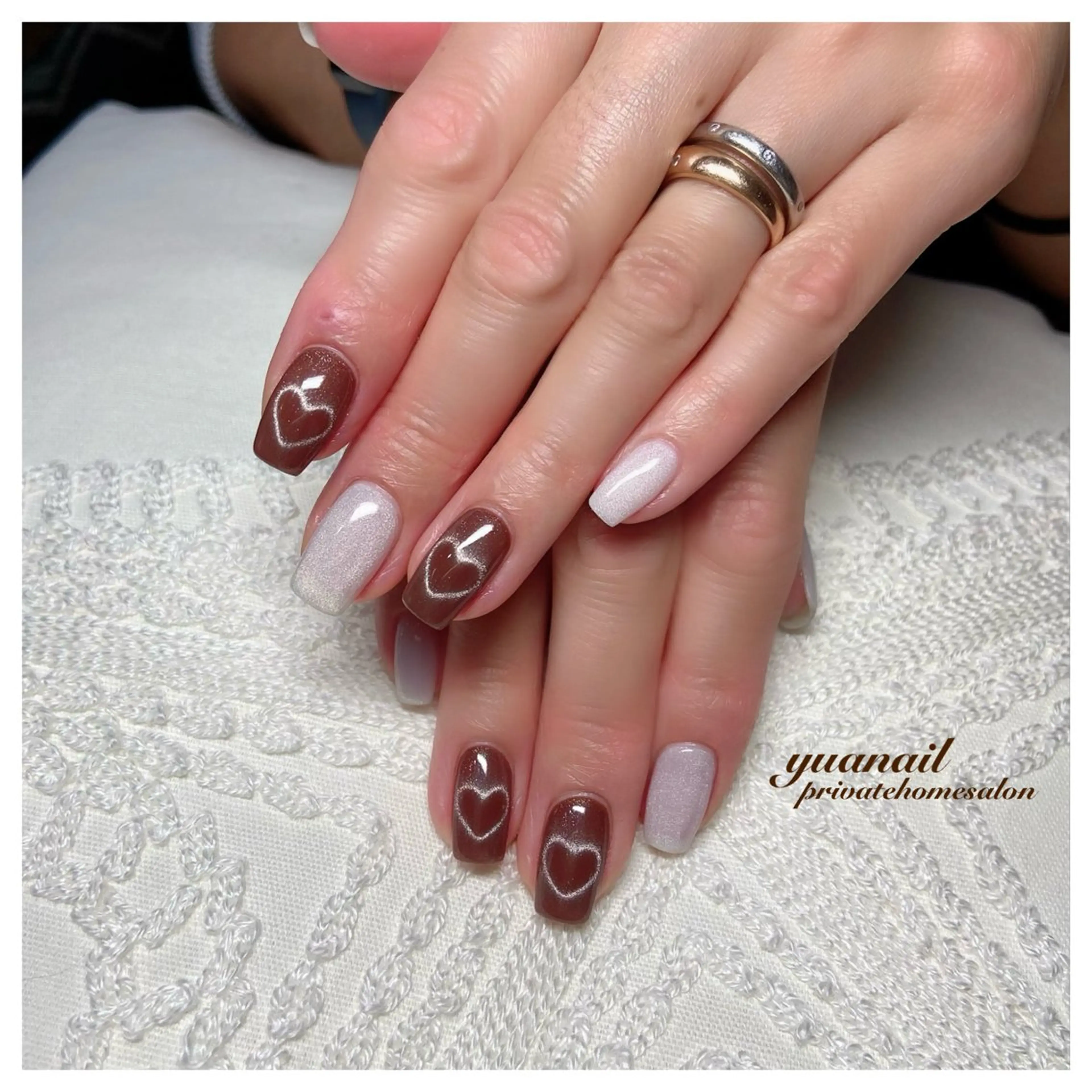 ネイル アートネイル ハート マグネットネイル ワンカラーネイル YÜA-NAIL所属・YÜA NAILのネイルデザイン