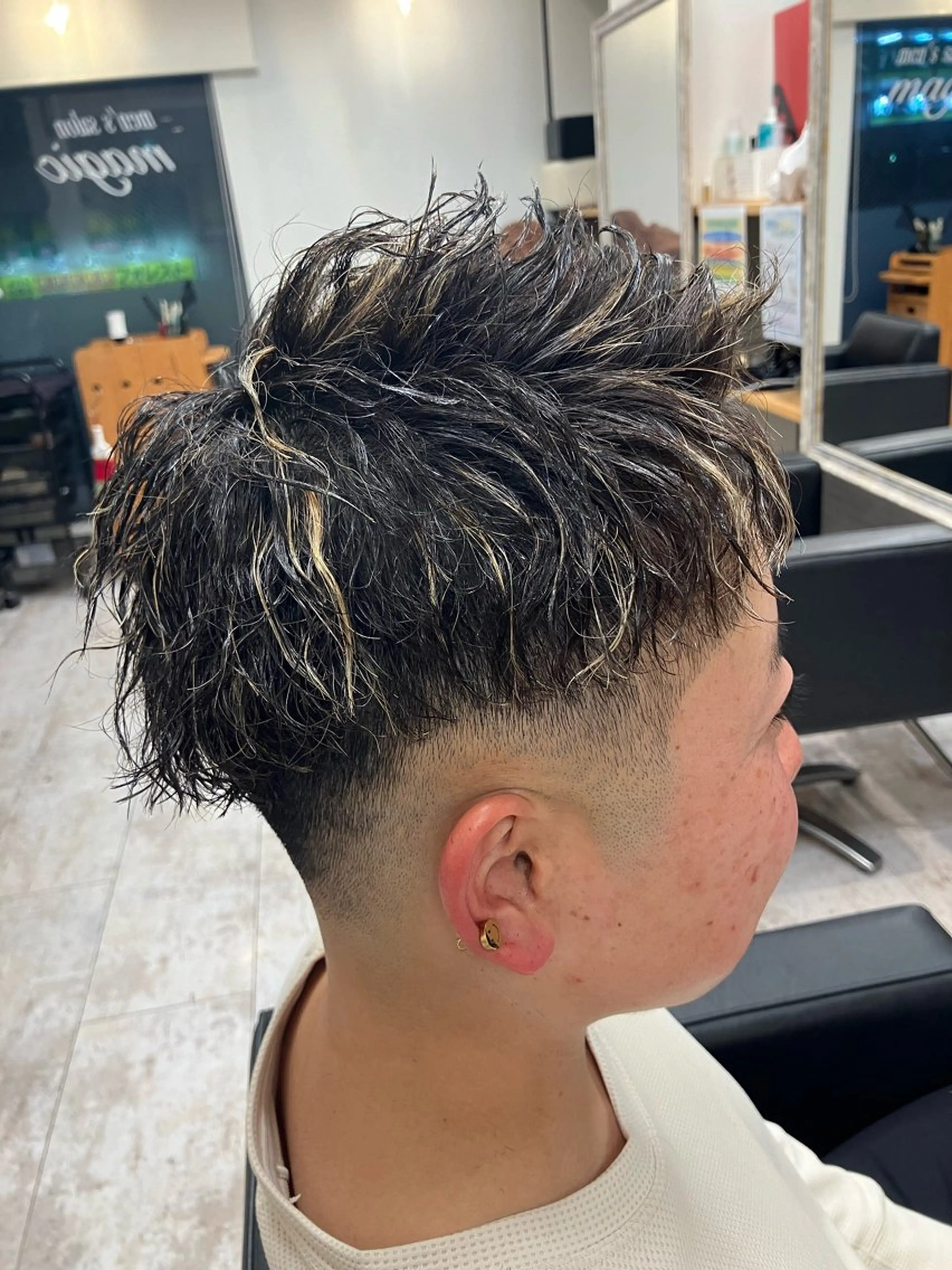 ロング パーマ メンズ カット パーマ メンズ特化/パーマ/ フェードWATARUのヘアスタイル