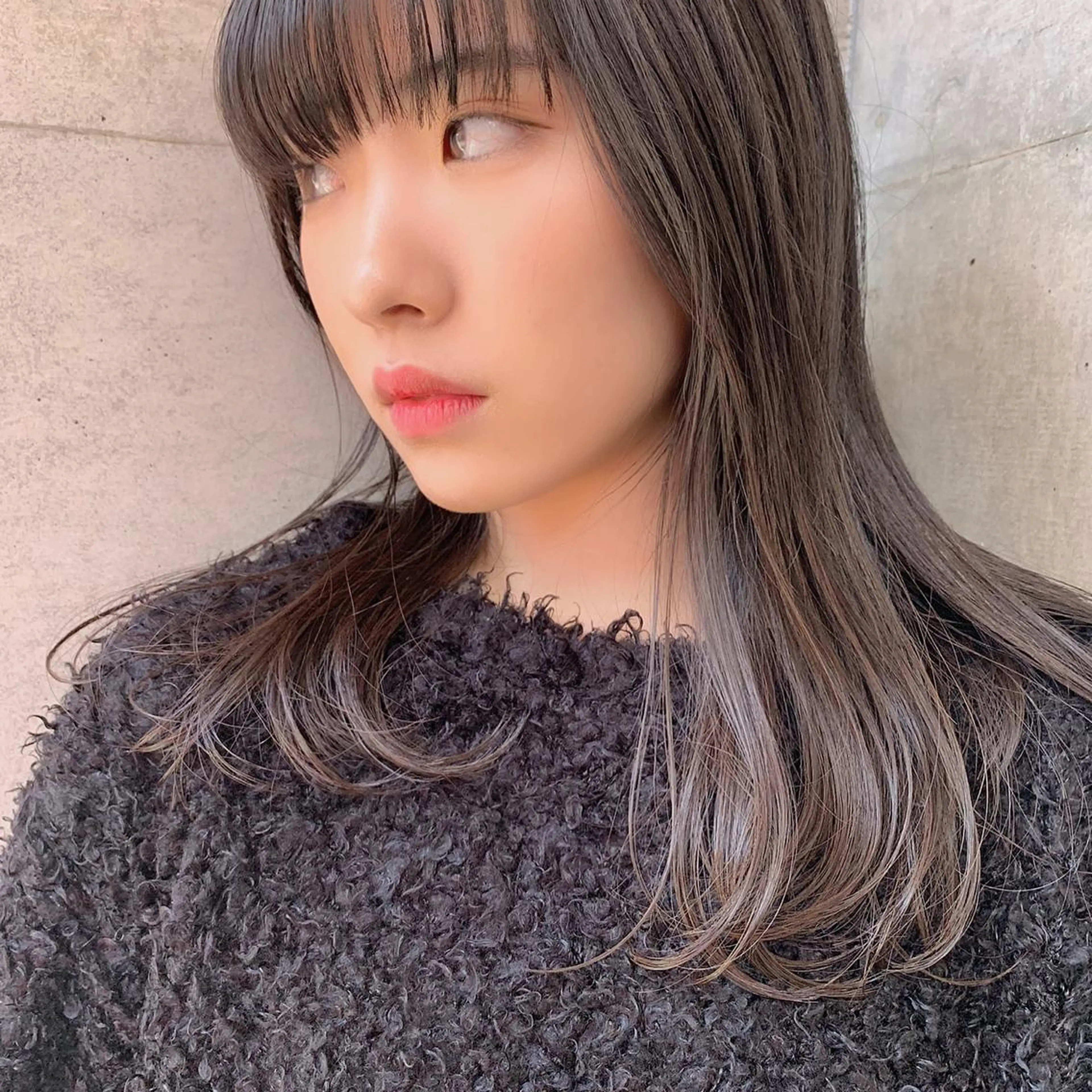 セミロング カラー 透明感カラー 上川 美幸のヘアスタイル