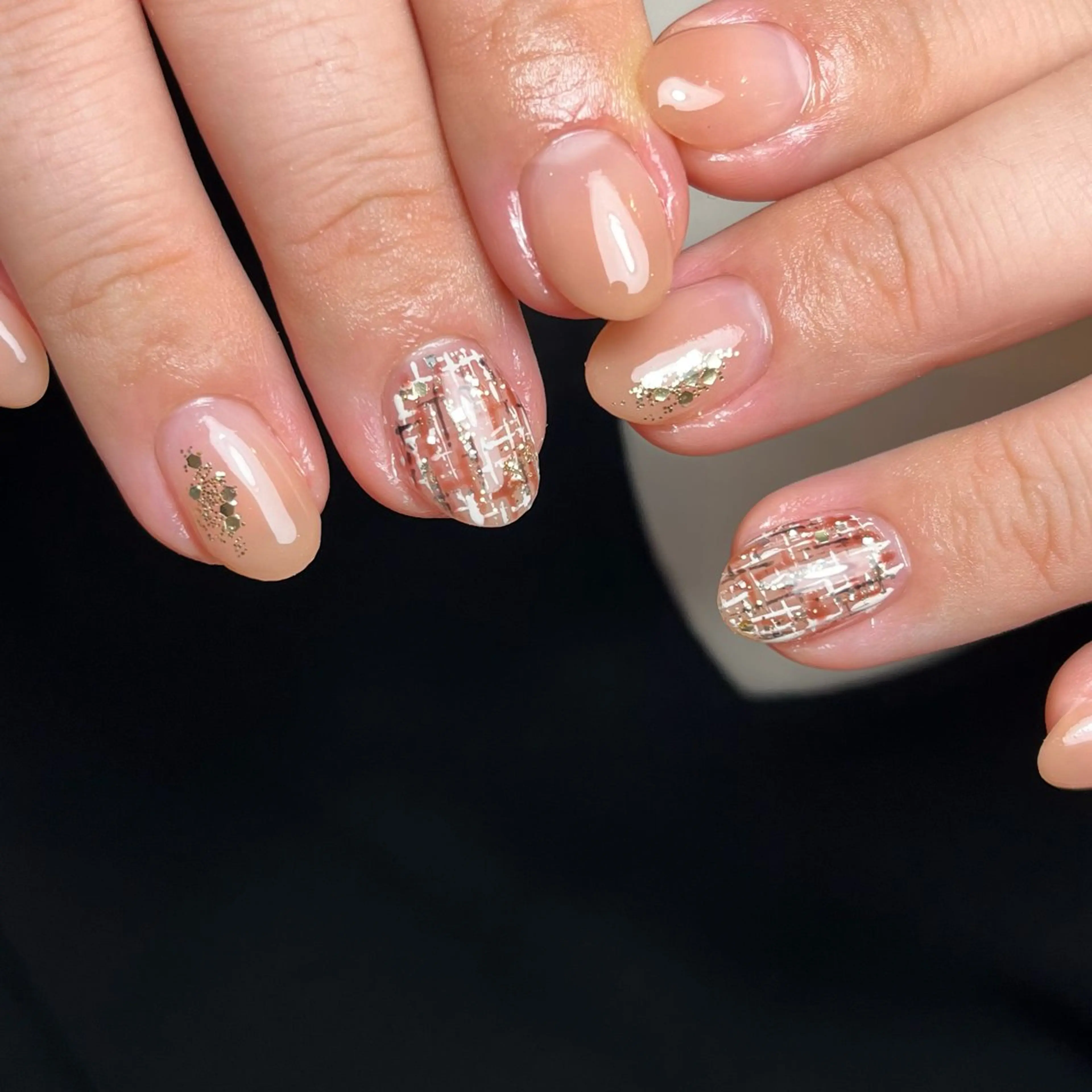 ネイル ツイードネイル ハンドネイル ballie／小野原 なつみのネイルデザイン