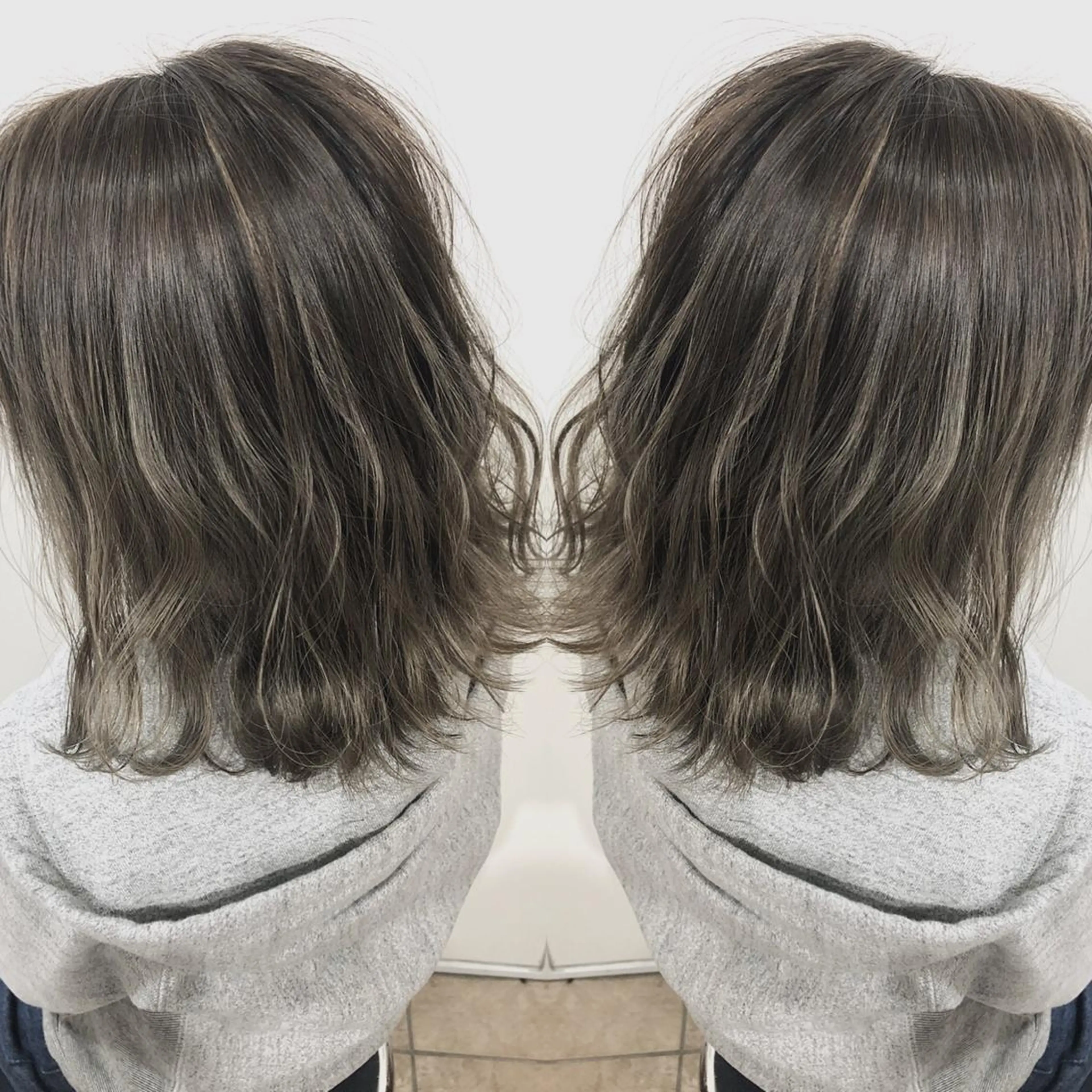 カラー 切りっぱなしボブ アッシュ グラデーションカラー グレージュ ハイライトカラー カット ヘッドスパ reverie【レヴリー】所属・夜23時まで予約🉑 reverieあきらのその他イメージ