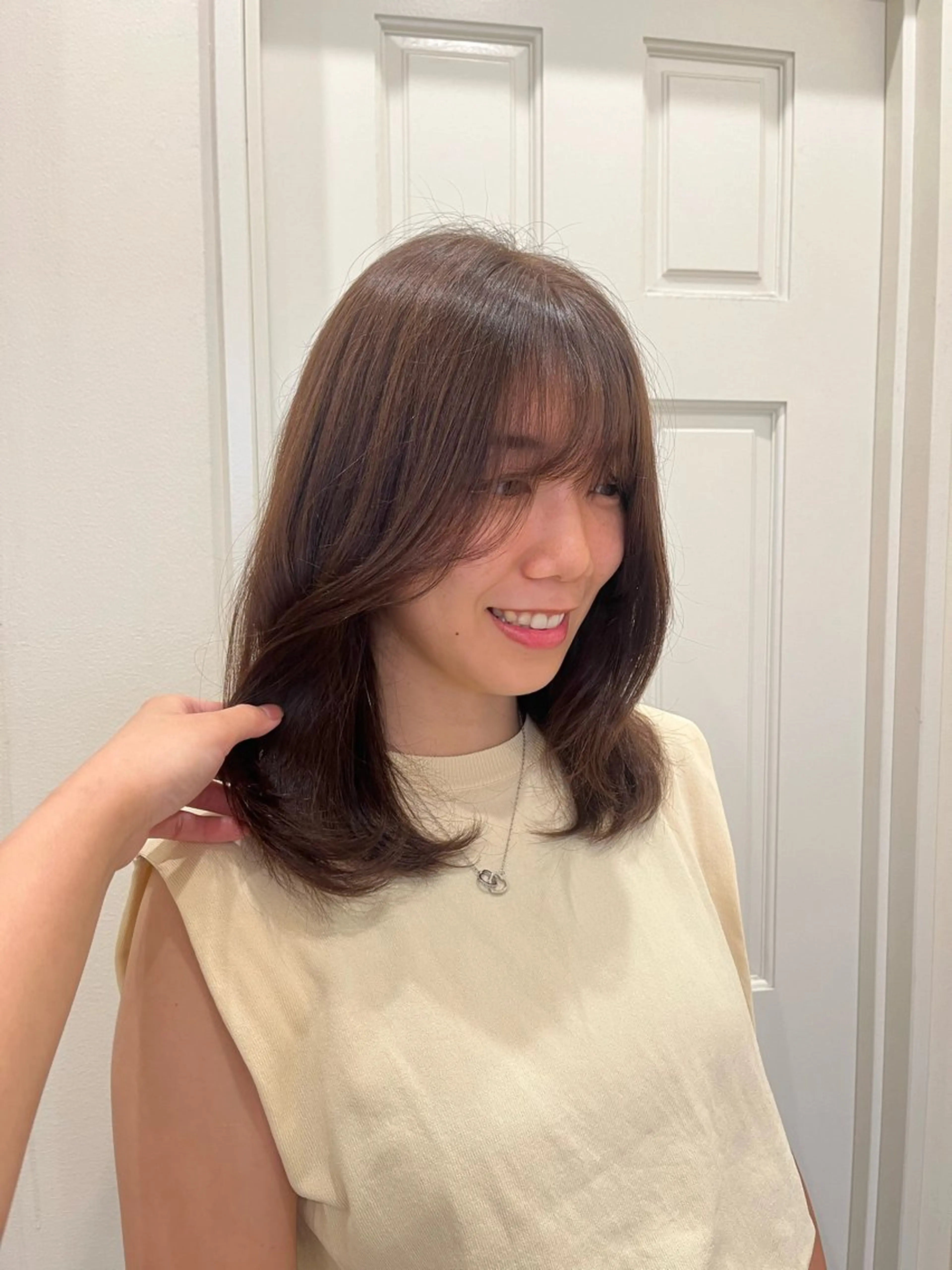 ミディアム カラー ヘアカラー トリートメント ヘアセット コテ巻き風パーマ🌀 カラー/Asukaのヘアスタイル