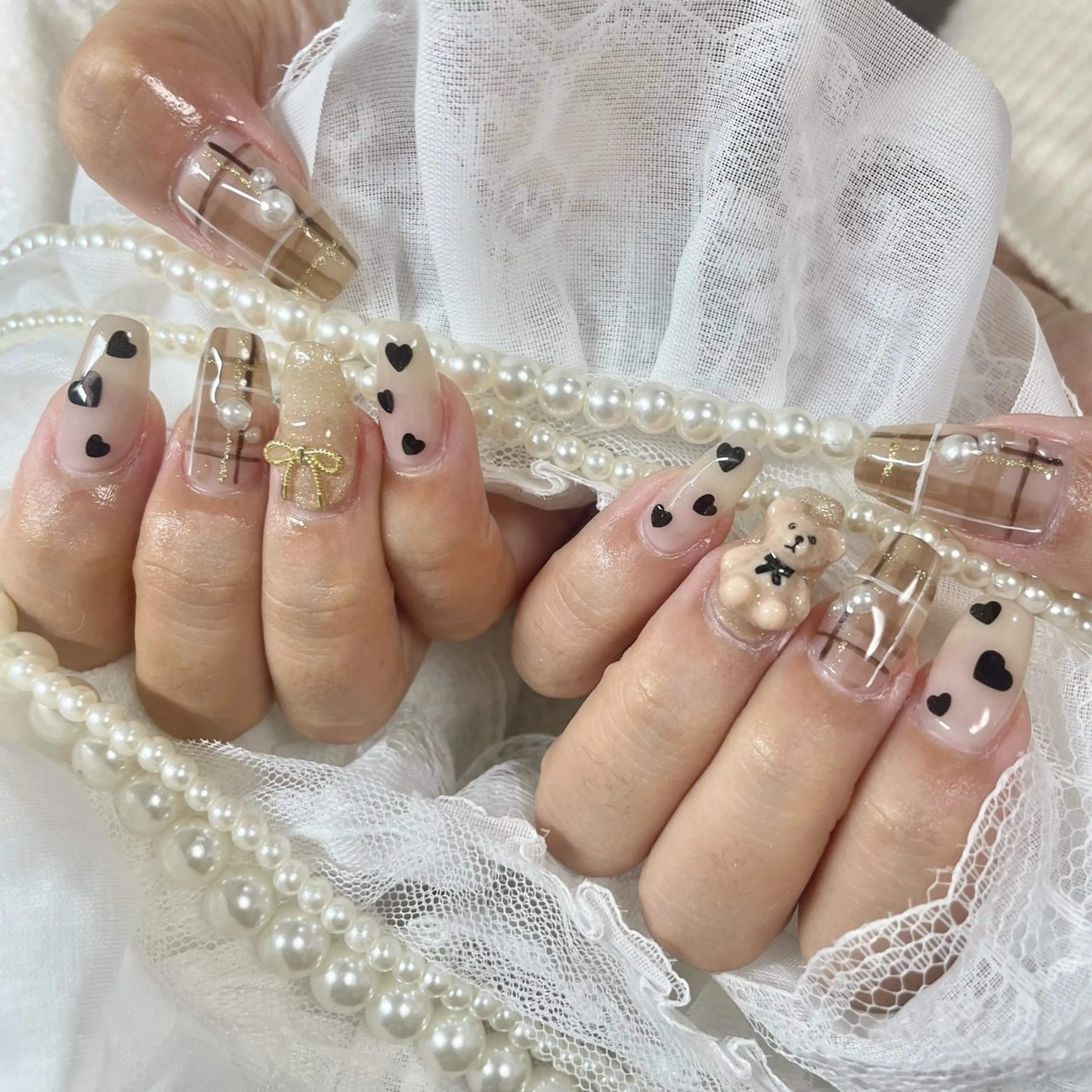 ネイル ガーリー 韓国ネイル ワンホンネイル ハンドネイル 🎀AYAKO 🎀中韓ネイルのネイルデザイン