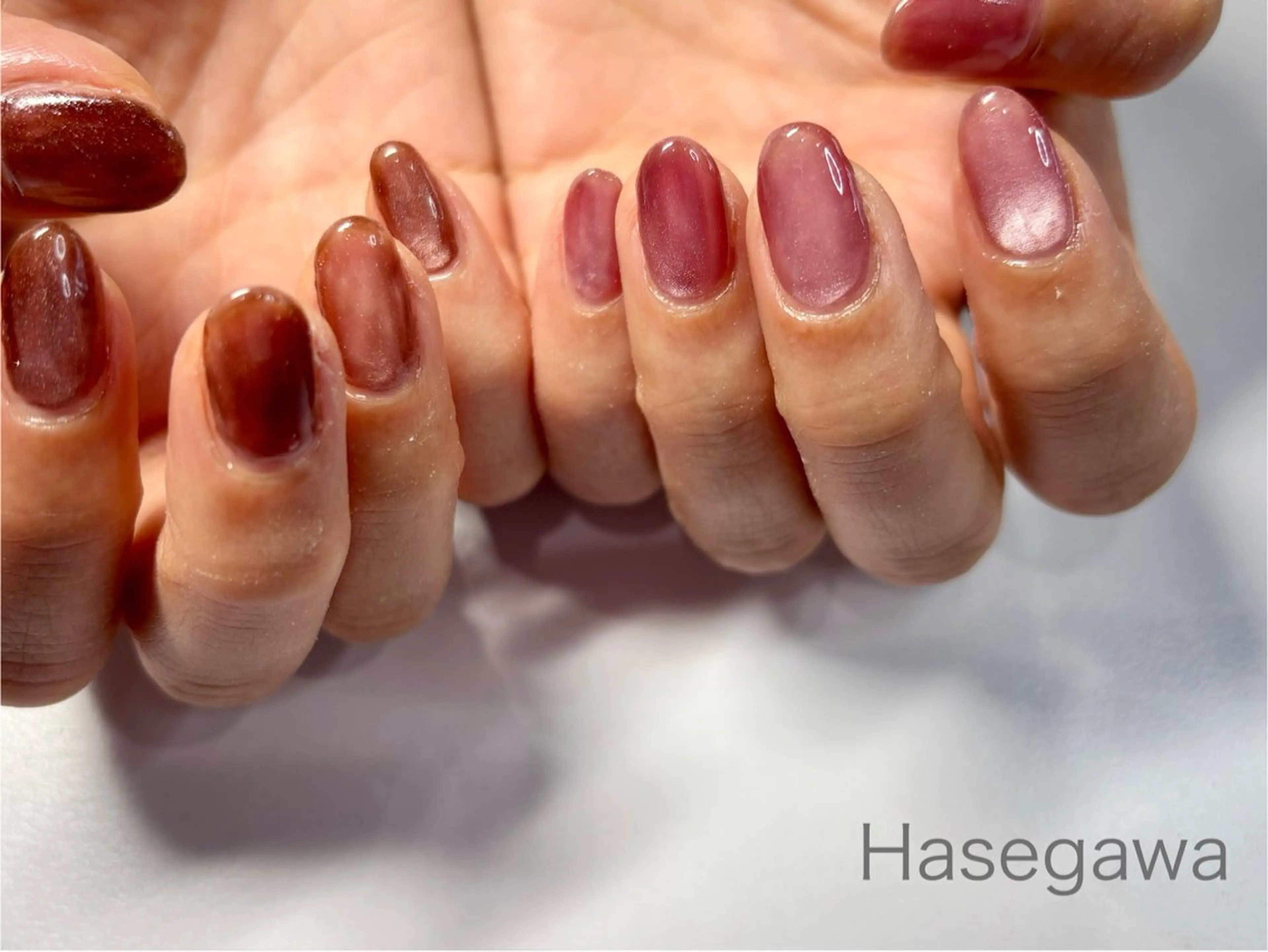 ネイル マグネットネイル ピンク ハンドネイル DROP所属・DROP 長谷川のネイルデザイン