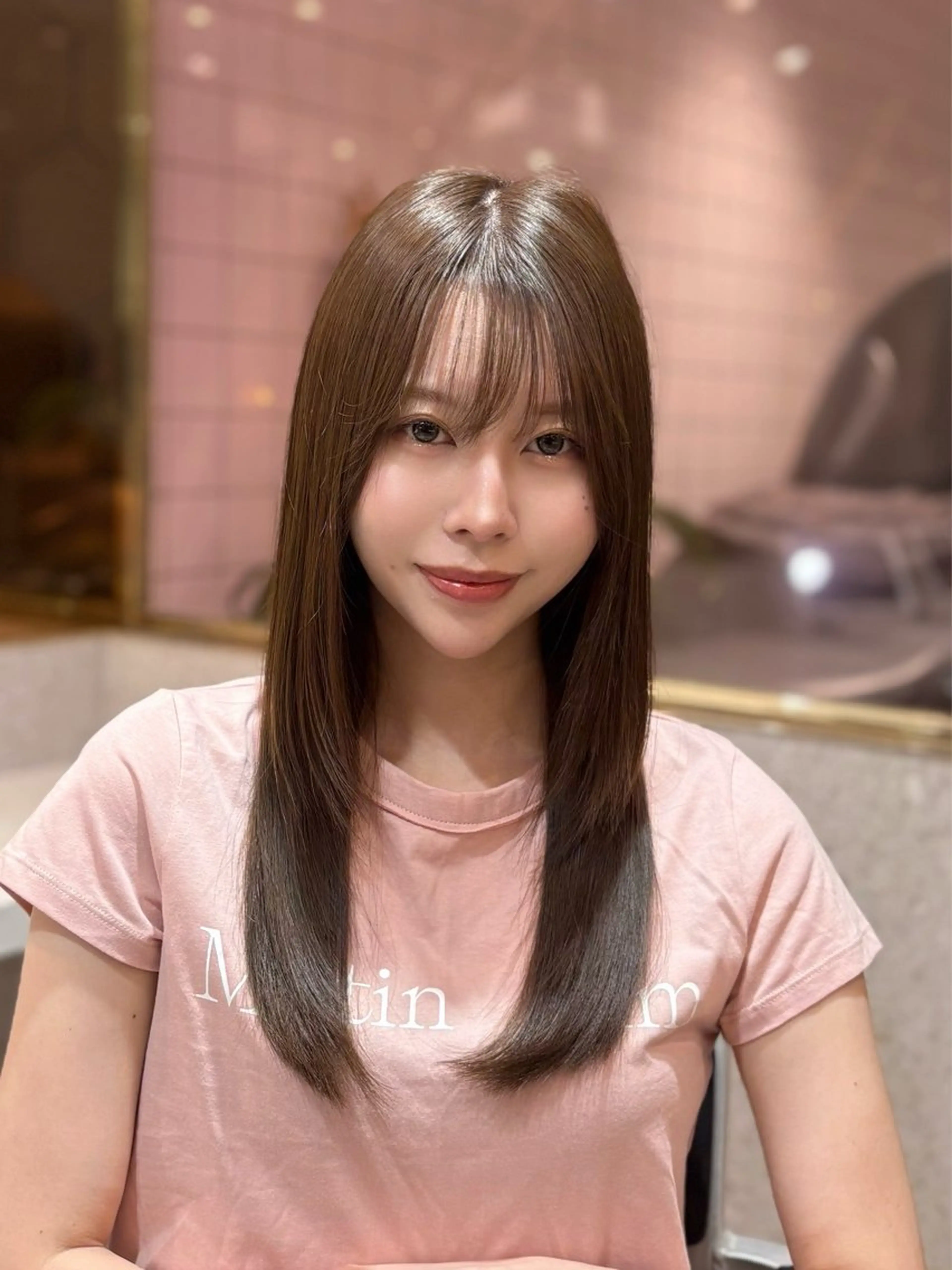 セミロング カラー パーマ ヘアアレンジ メンズ キッズ ストレートパーマ カット ヘアカラー トリートメント レイヤー×透明感 /西慶太朗のヘアスタイル