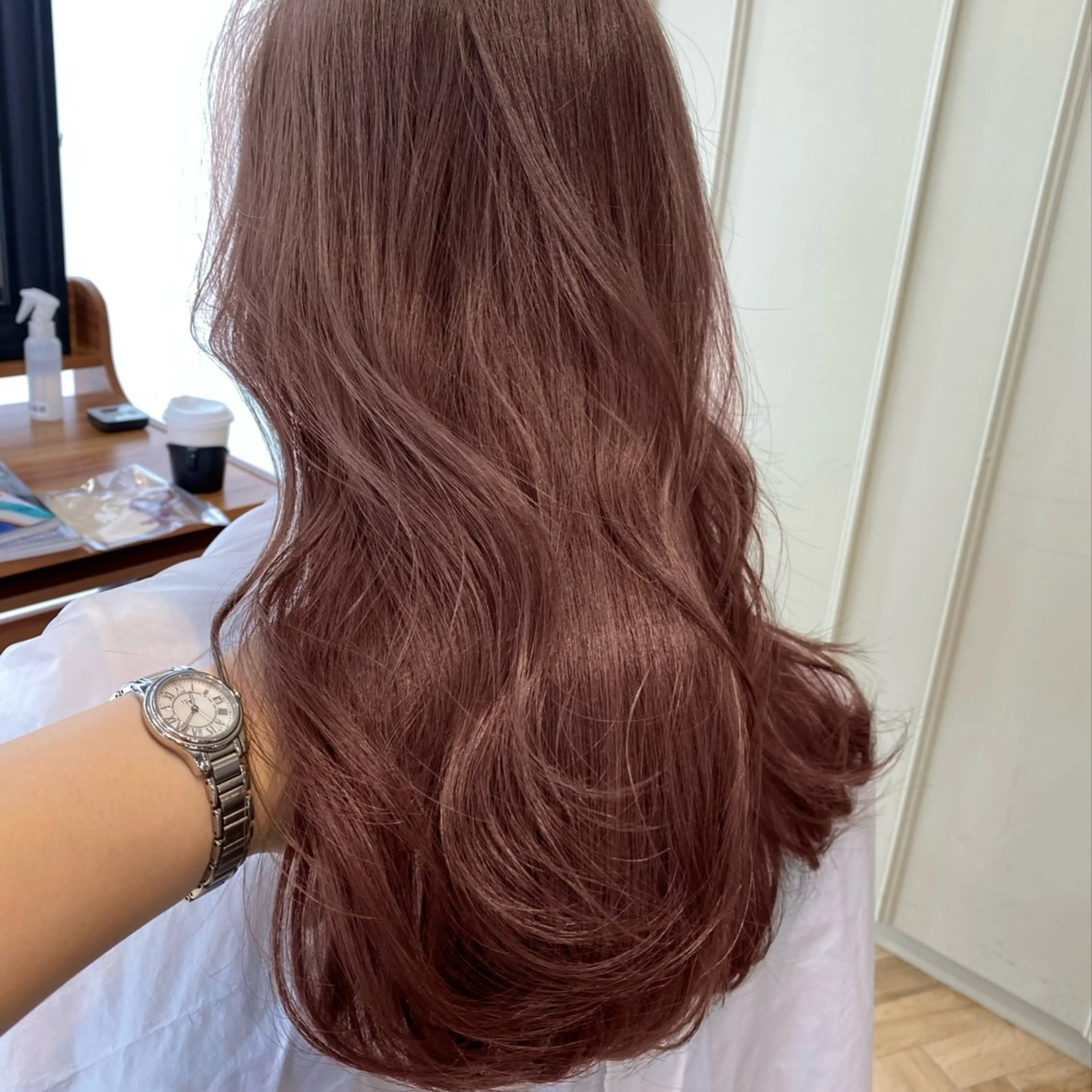 ロング カラー ブラウンカラー ピンクカラー ピンクブラウン ヘアカラー トリートメント 🥣 hashi 🛋️のヘアスタイル