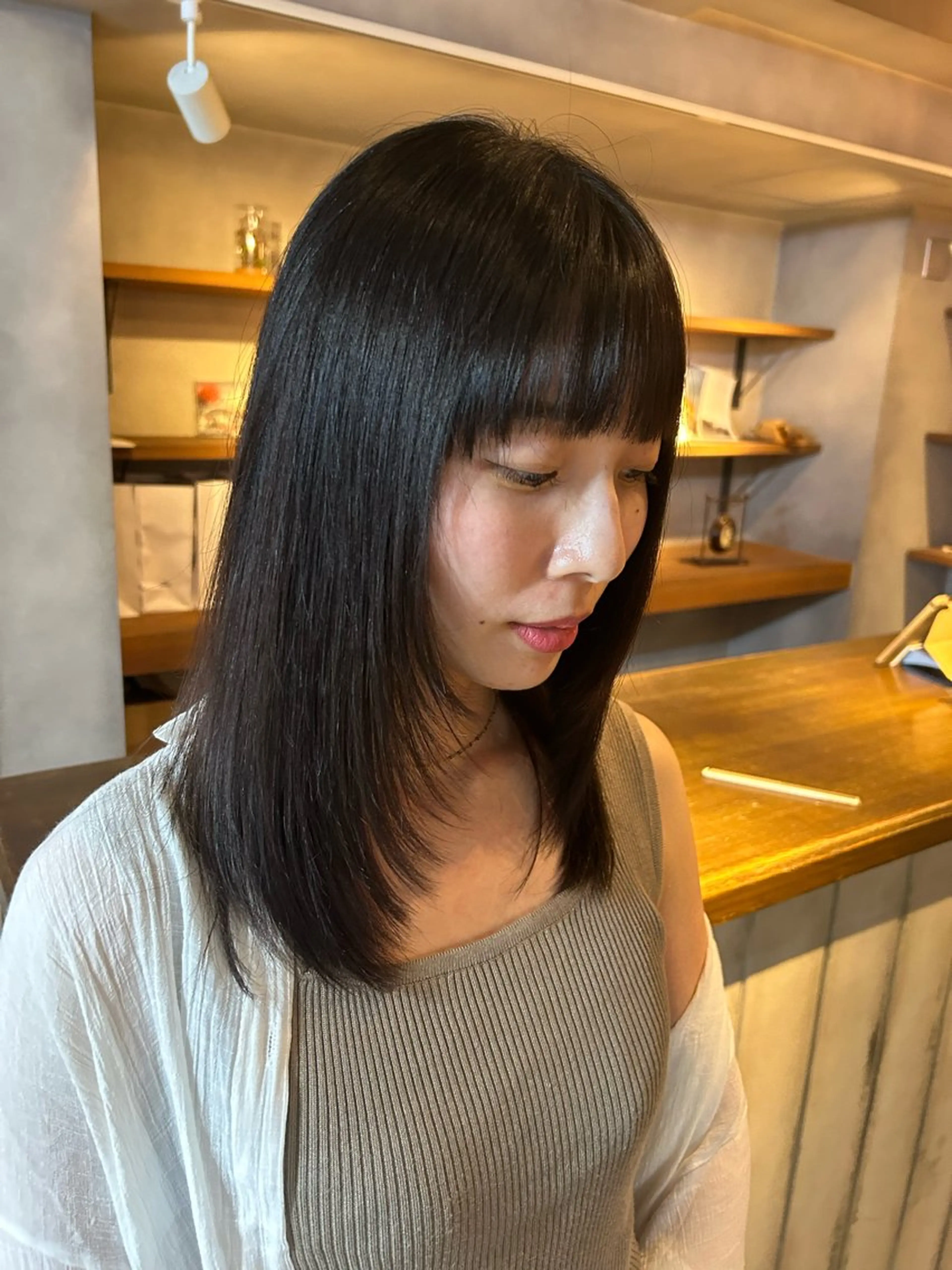 ロング 顔周りカット レイヤーカット カット manaka/カット モデル募集中📣💬のヘアスタイル