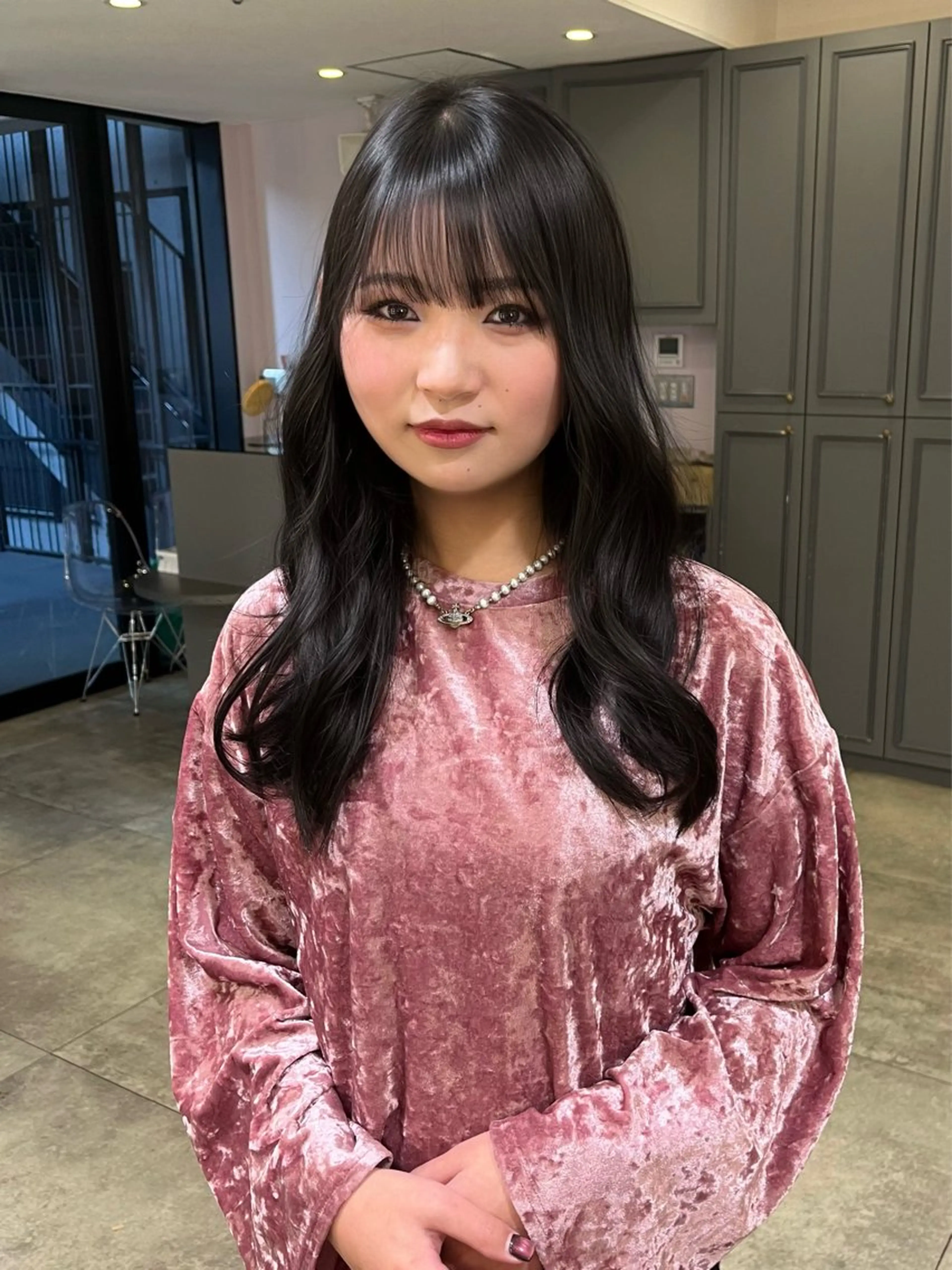 セミロング 髪質改善 韓国風ヘア レイヤーカット 縮毛矯正 💚色落ちまで可愛い 髪質改善カラーゆうまのヘアスタイル