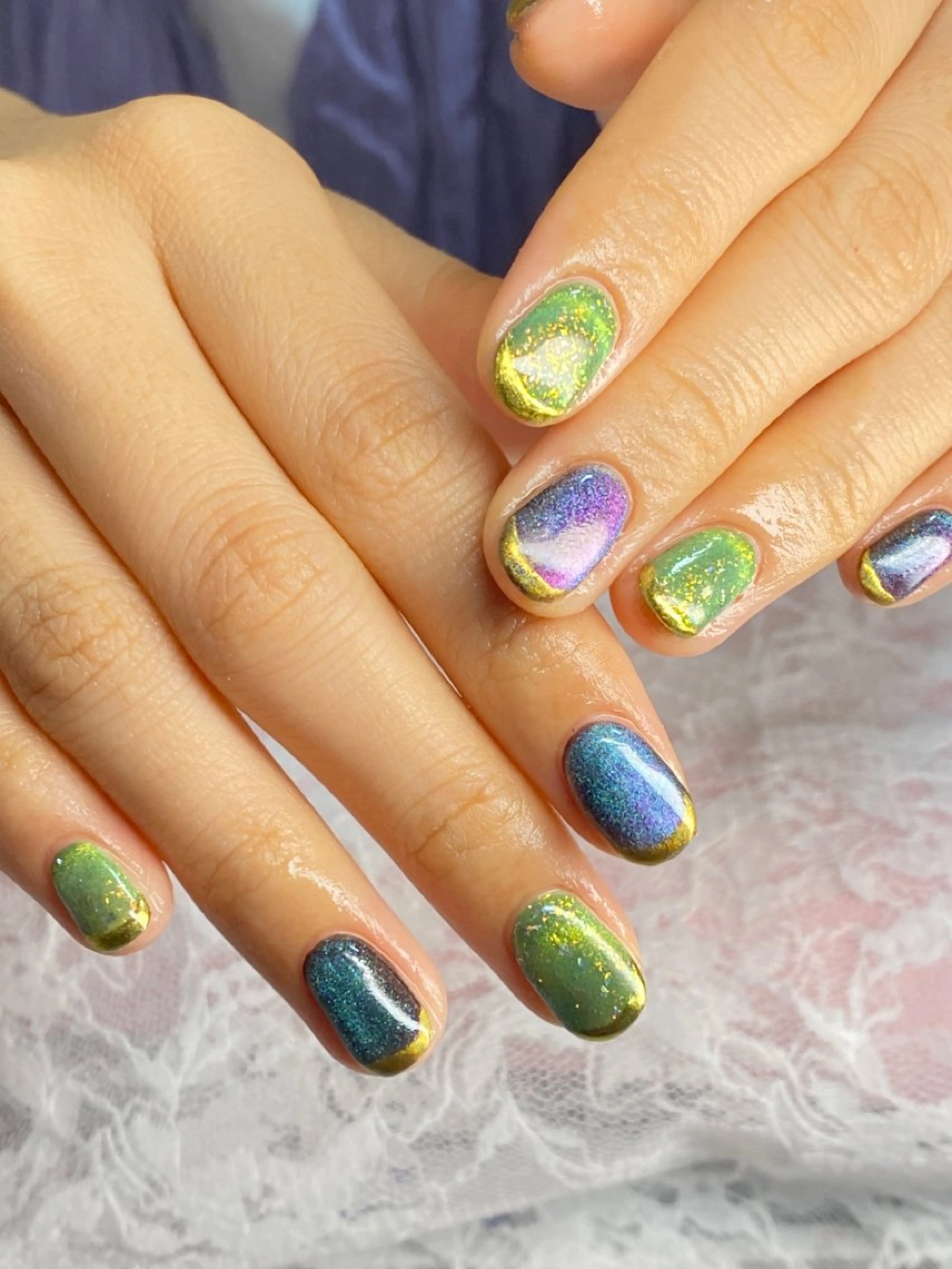 ネイル フレンチネイル マグネットネイル ミラーネイル HandS ネイル 自宅サロンのネイルデザイン