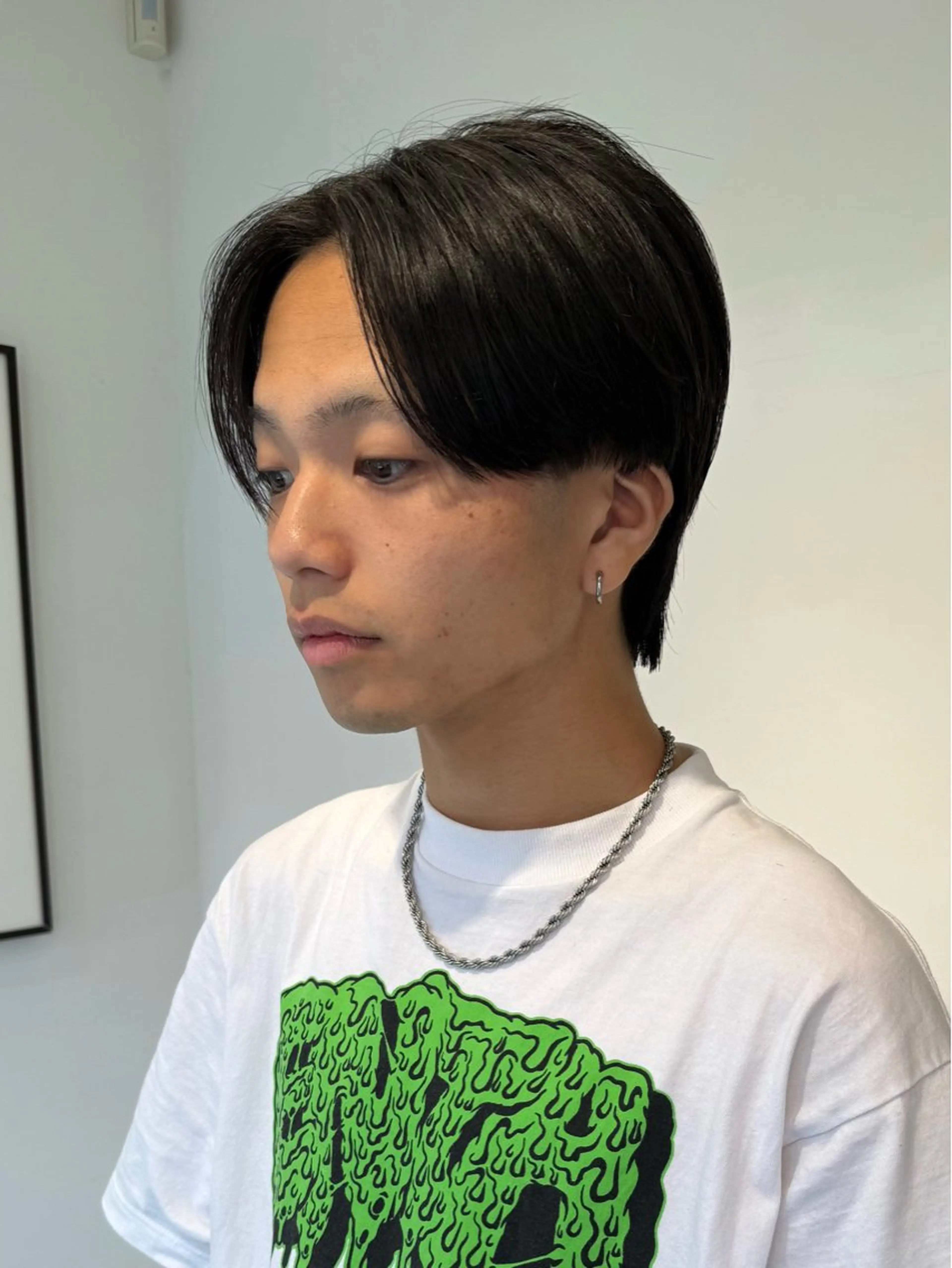 ミディアム メンズ カット ヘッドスパ センターパート 田形清流のヘアスタイル