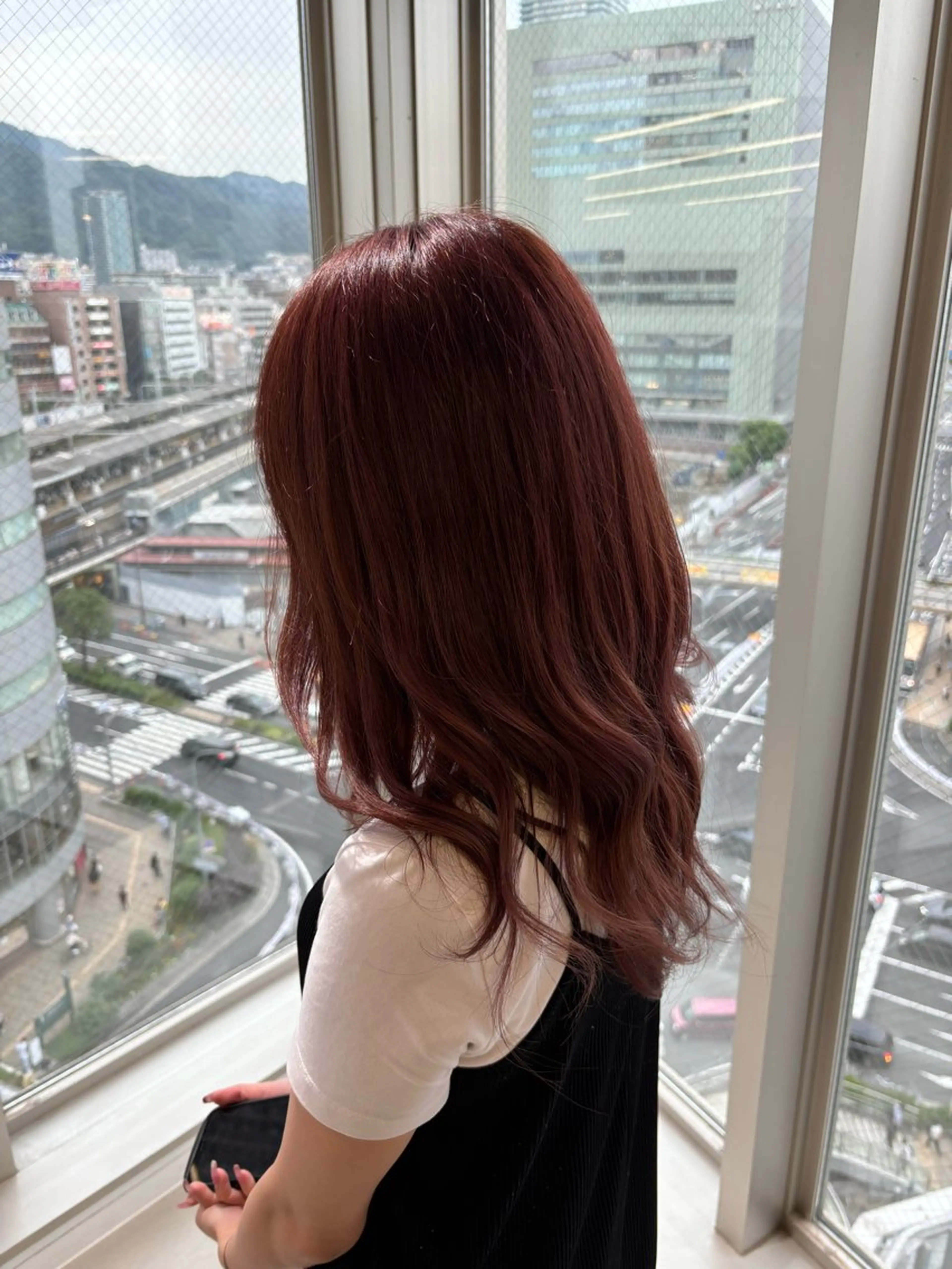 ミディアム カラー ヘアカラー トリートメント ブリーチ＆波巻パーマ /飯牟田/GEAR.のヘアスタイル