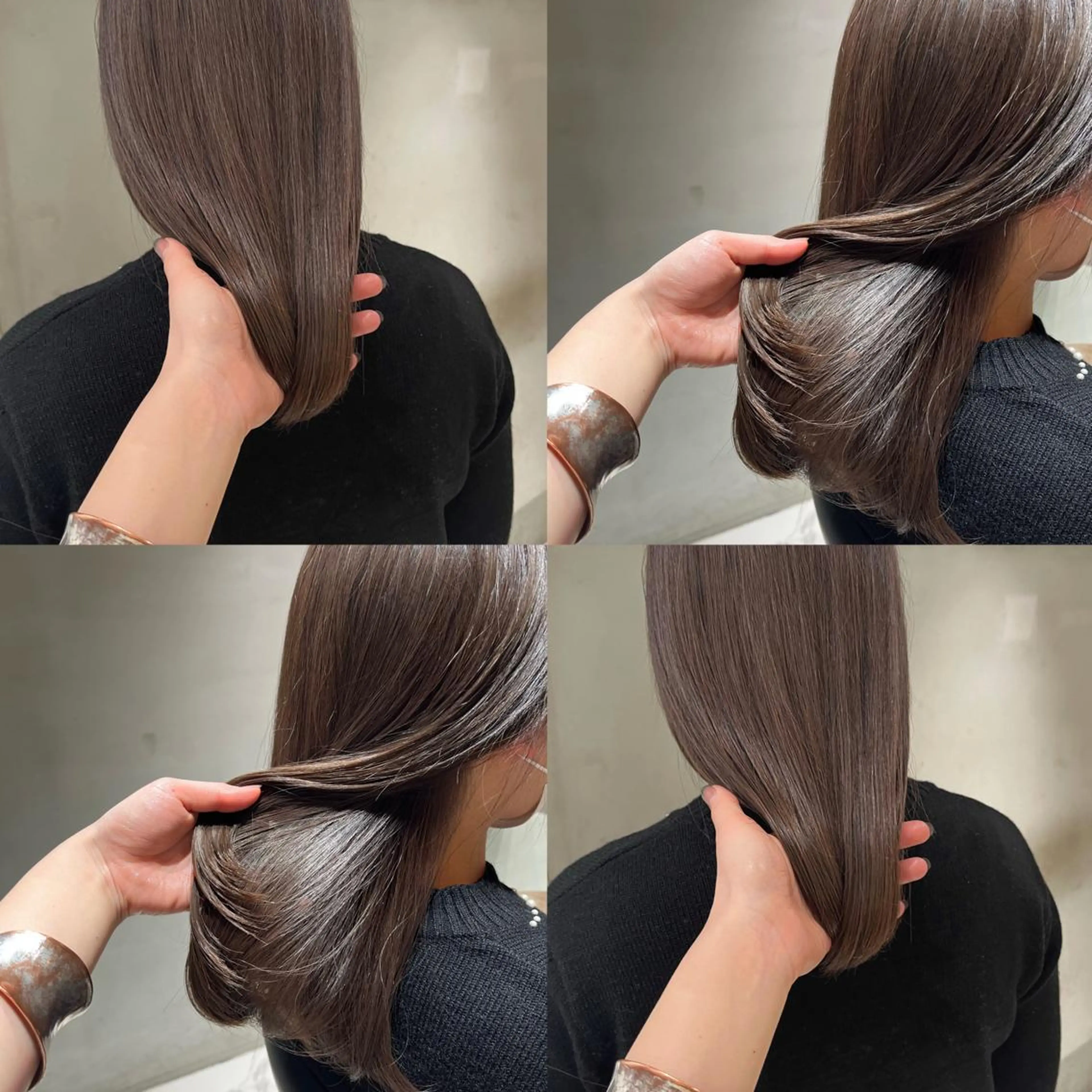 セミロング カラー アッシュ アッシュグレー アッシュグレージュ ベージュカラー ブラウンカラー ヘアカラー トリートメント ヘッドスパ ヘアセット カジュアルを女っぽく 𝗮𝘆𝗮𝗰𝗼のヘアスタイル