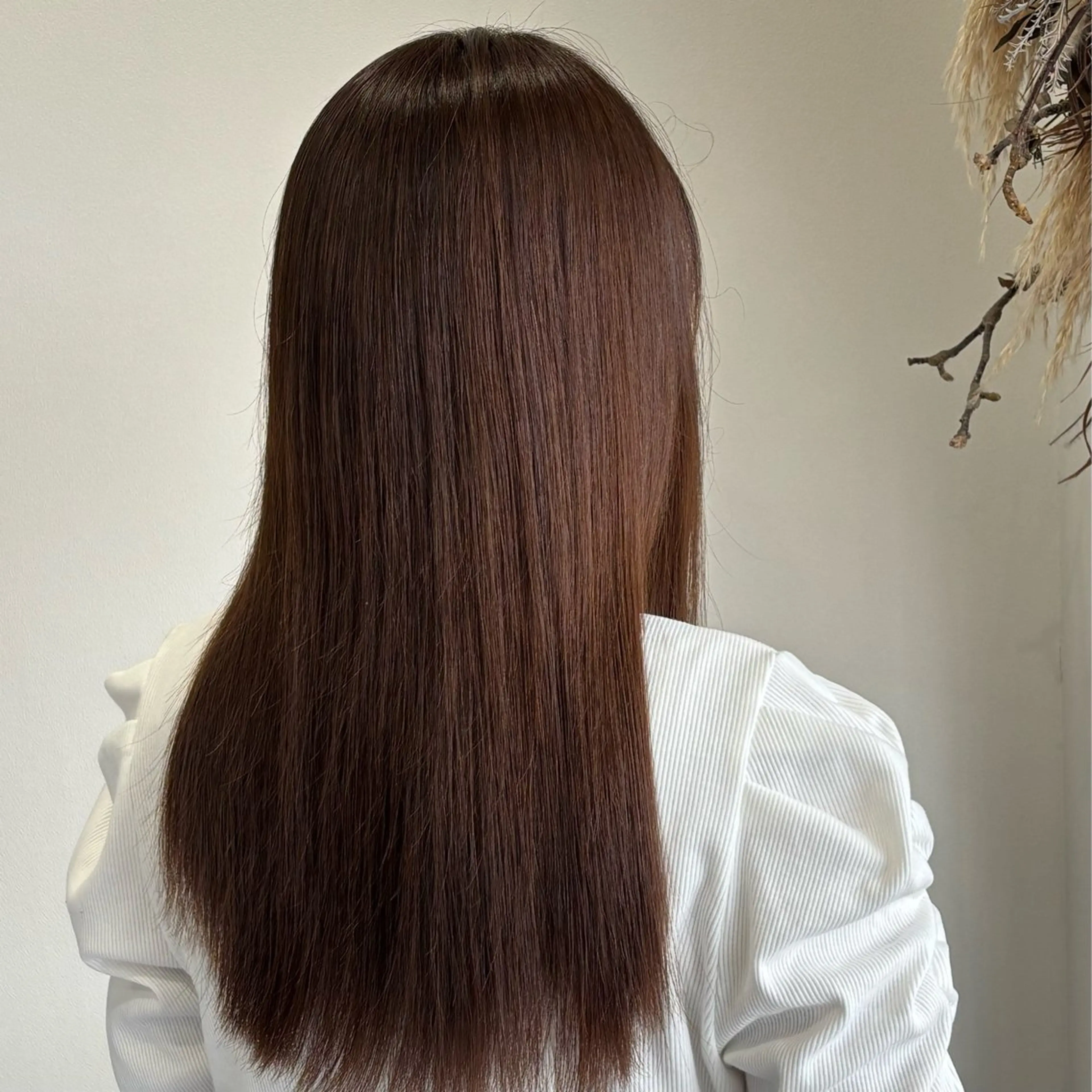 ロング カラー ブリーチ ブラウンカラー ブリーチなしカラー 畑 悠哉のヘアスタイル