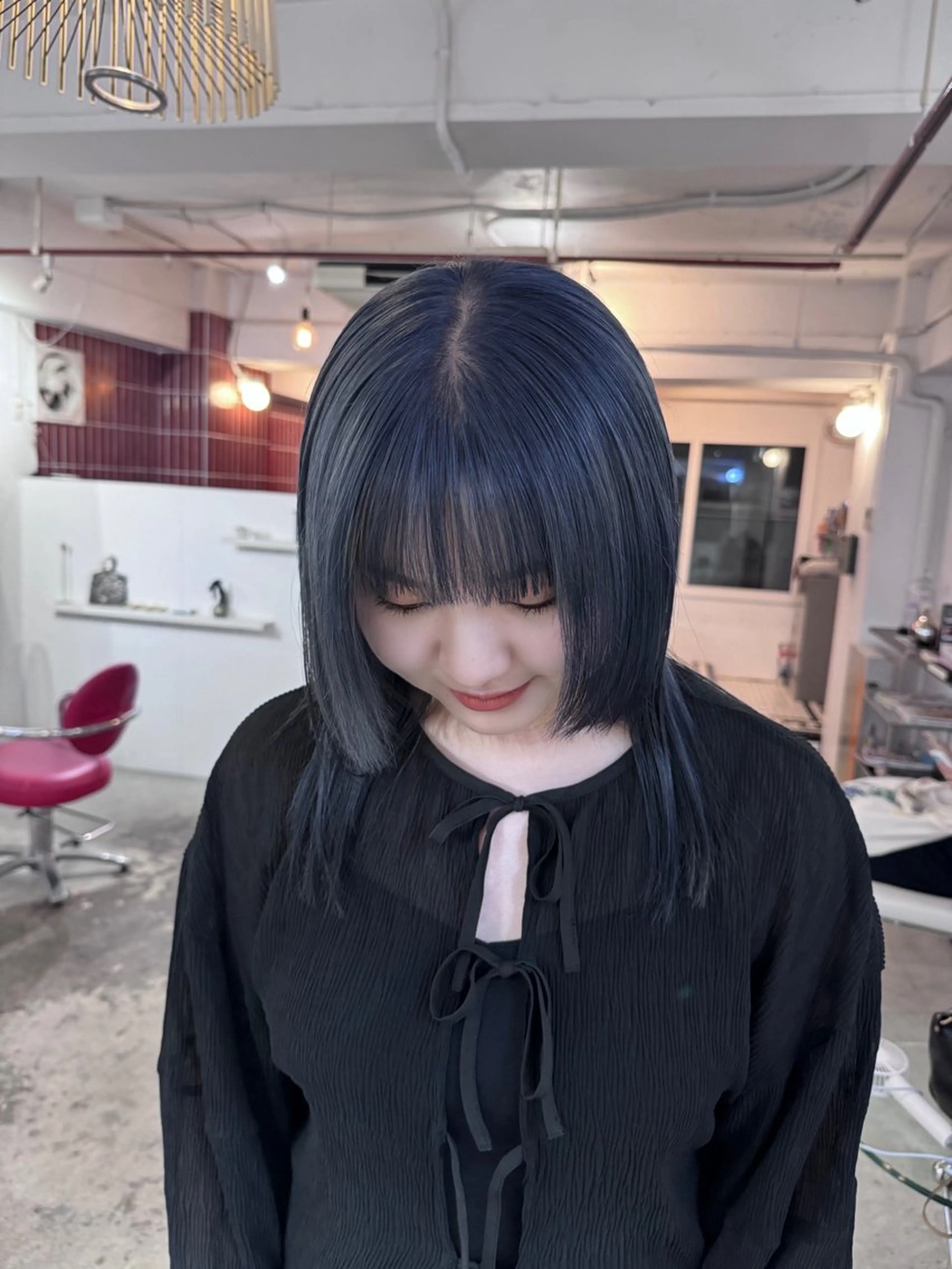 セミロング カラー パーマ ヘアカラー トリートメント 繭所属・こはる／ハードパーマ /癖毛風パーマ🧃のヘアスタイル