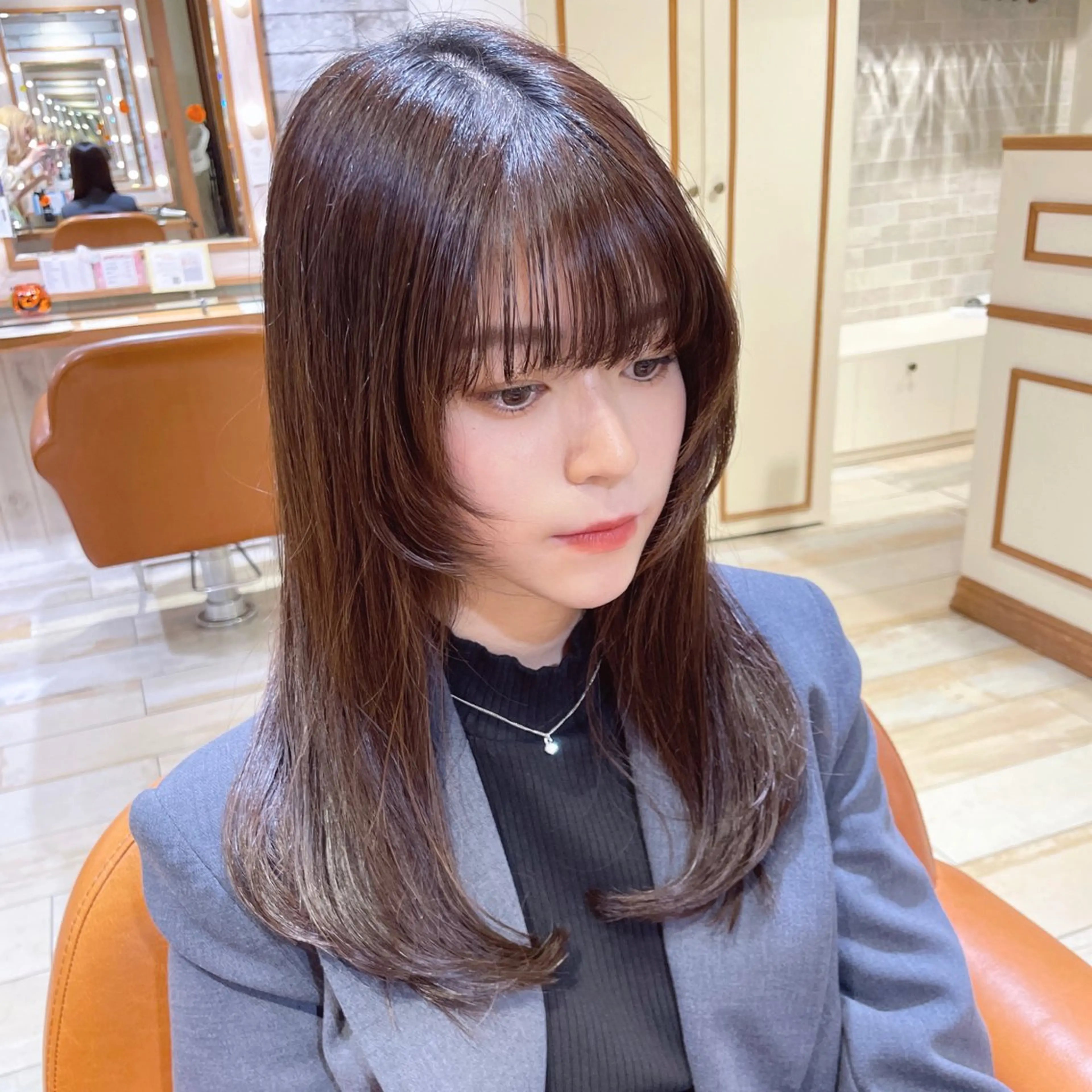 ロング 顔周りカット レイヤーカット ウルフカット カット 🎀菊池ほのか🎀 girlystyleのヘアスタイル