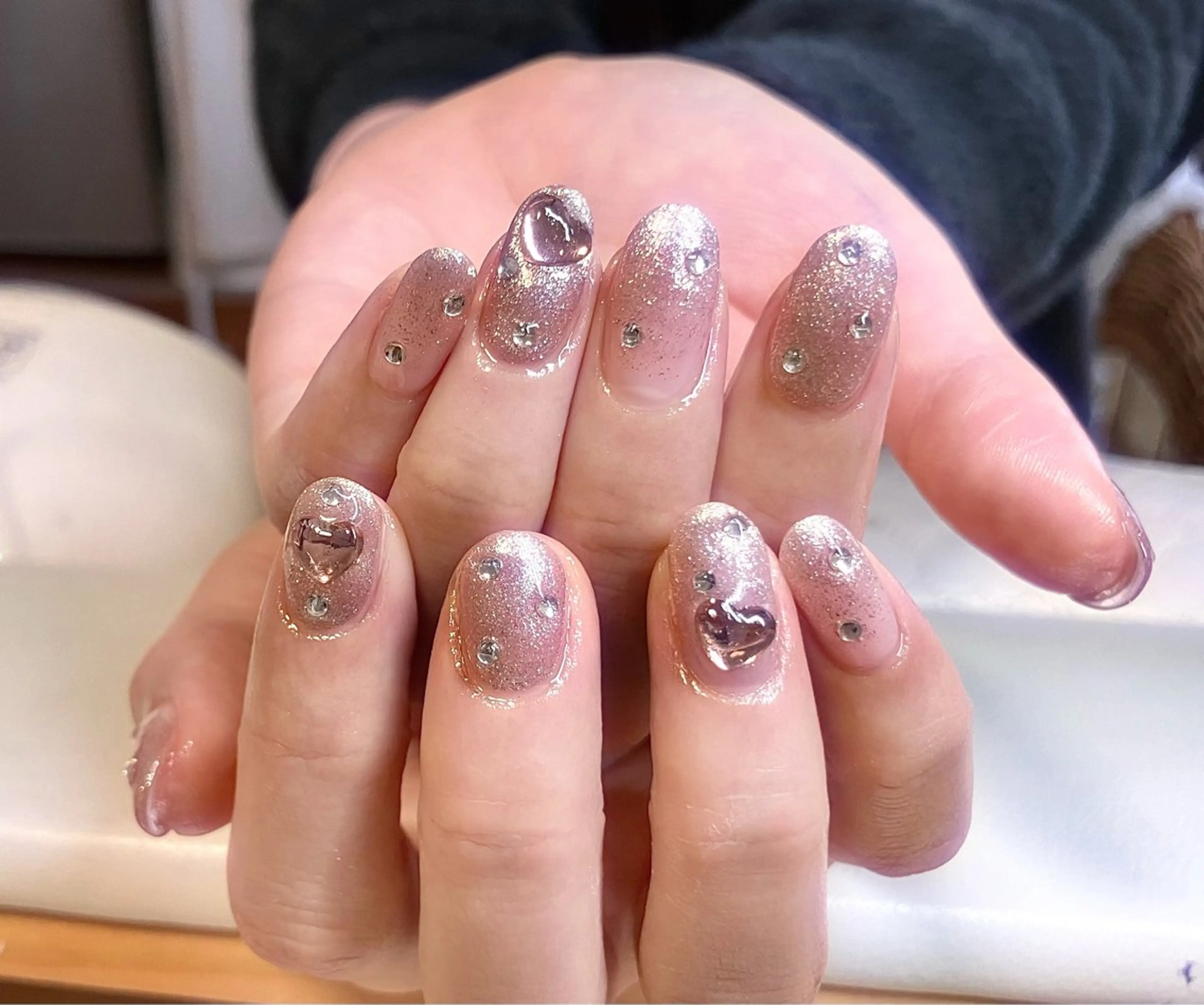ネイル アートネイル ジェルネイル キラキラネイル マグネットネイル 大理石ネイル(マーブル) ハンドネイル RinRin　nail所属・孔 ジンシェンのネイルデザイン