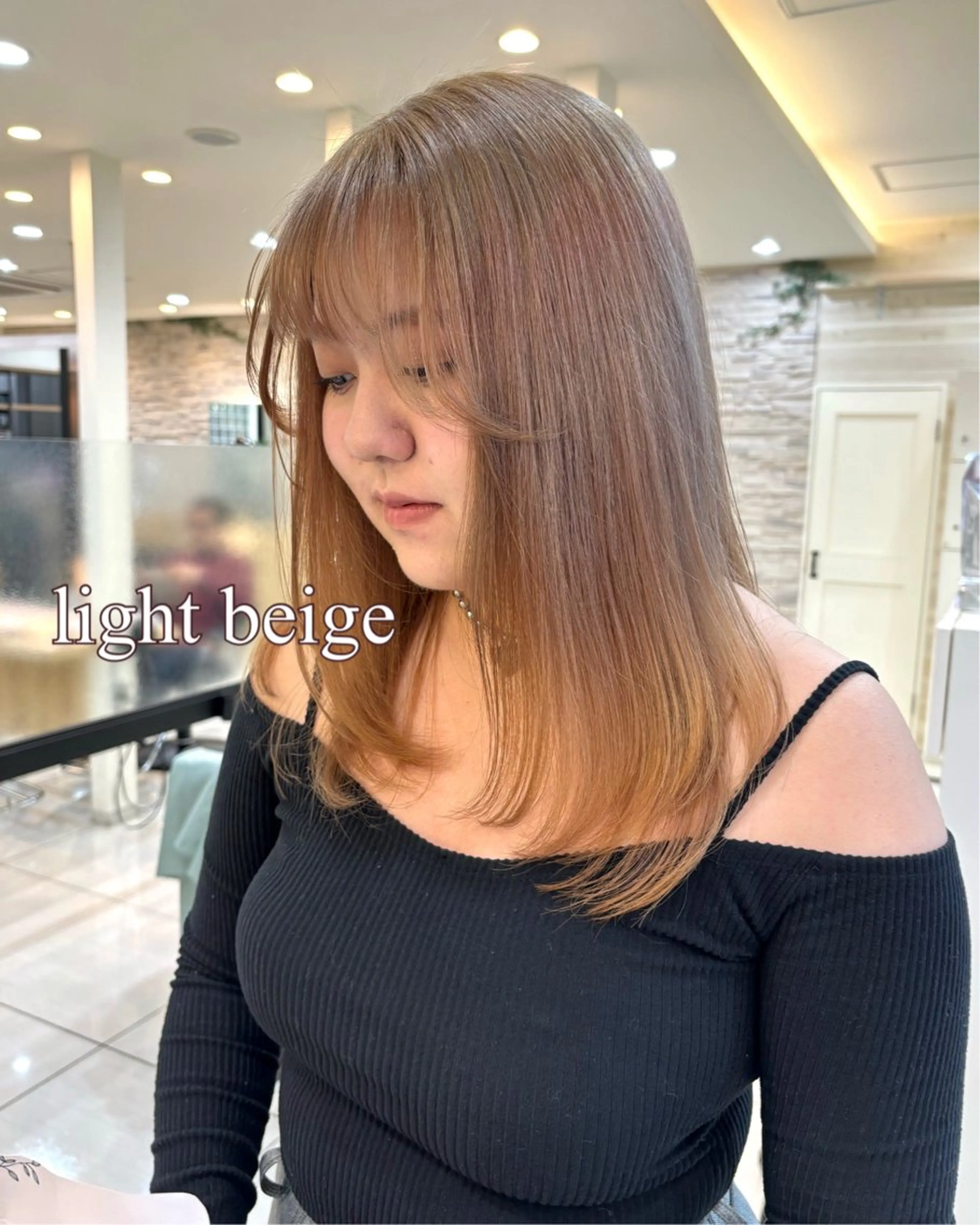 ロング カラー ベージュカラー ブリーチ 韓国ヘア／艶カラー minamiのヘアスタイル