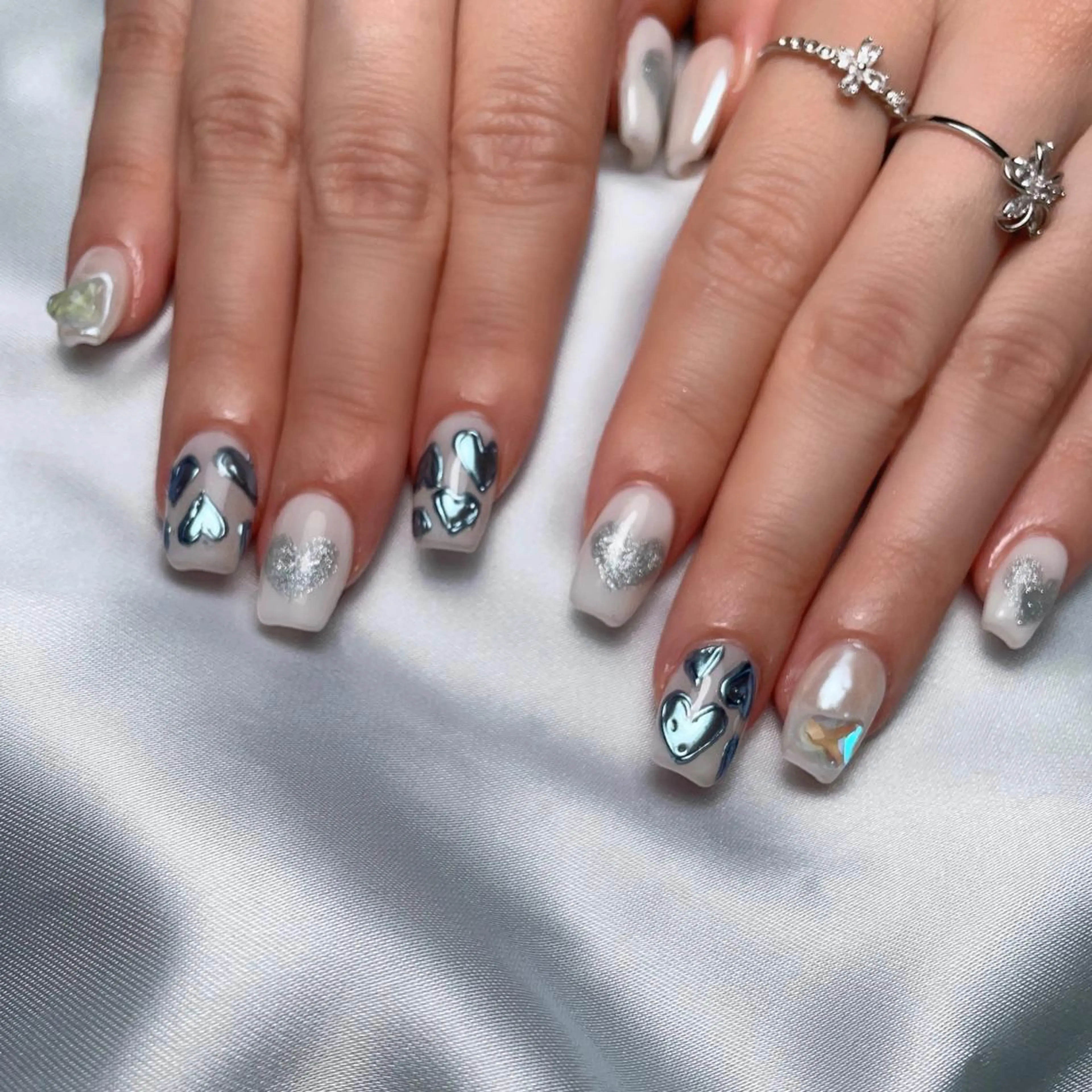 ネイル 長さ出し ハート マグネットネイル ミラーネイル ALL Nail &whiteningのその他イメージ