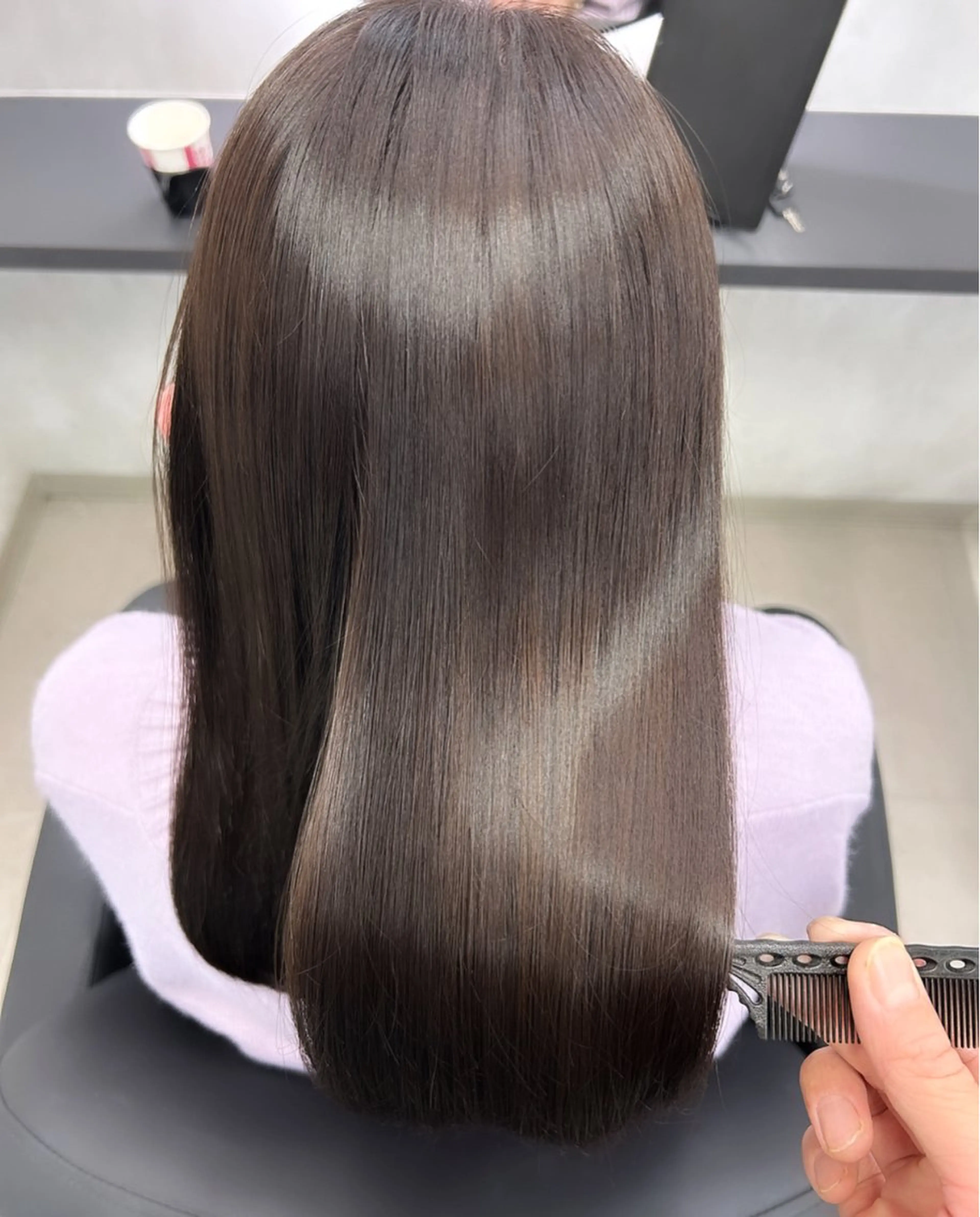 セミロング カラー 髪質改善 トリートメント 新宿/美髪矯正 髪質改善/韓国風山本のヘアスタイル