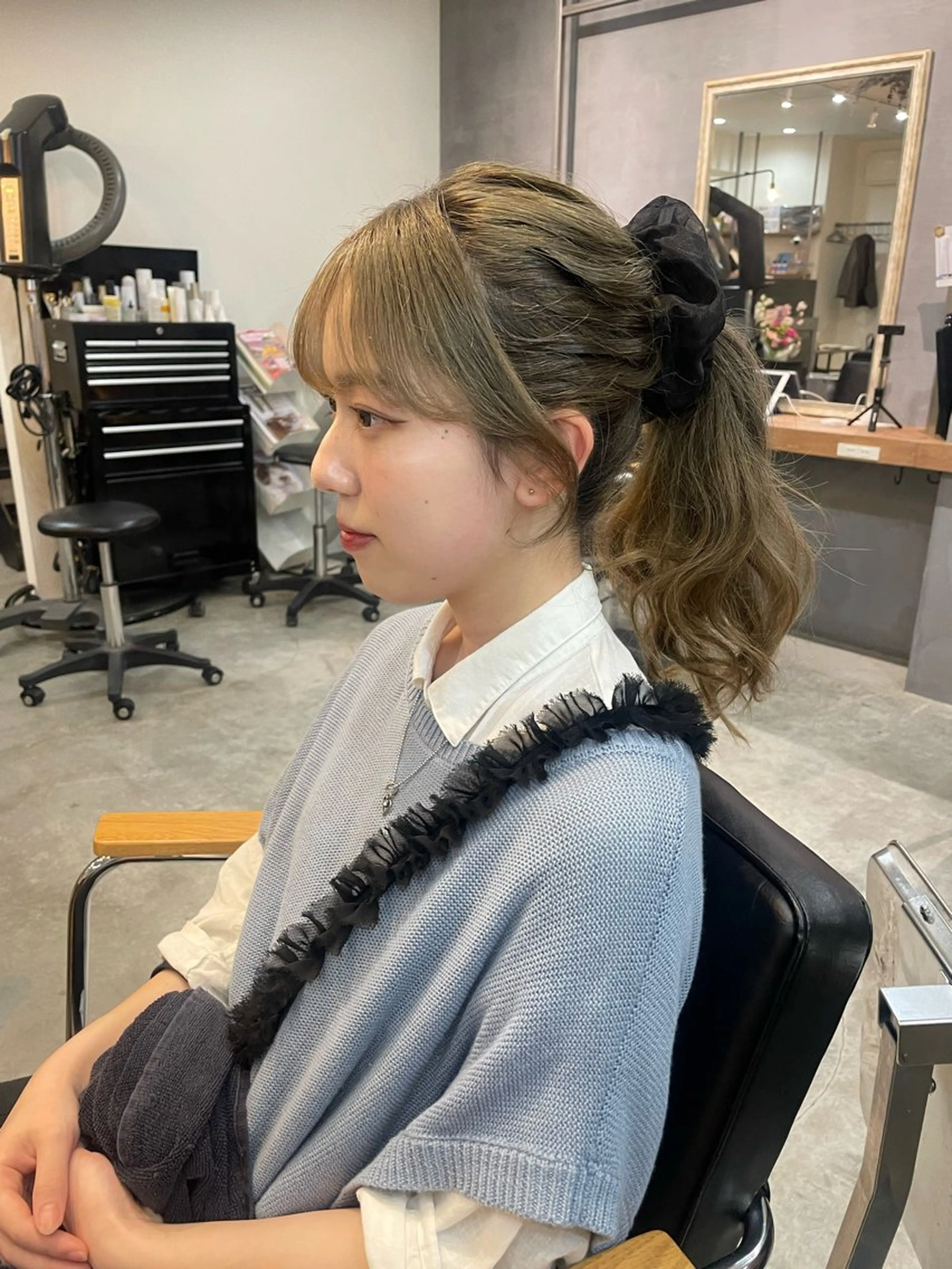 セミロング 顔周りカット サイドバング 顔周りカット 🎀サヤカ🎀のヘアスタイル