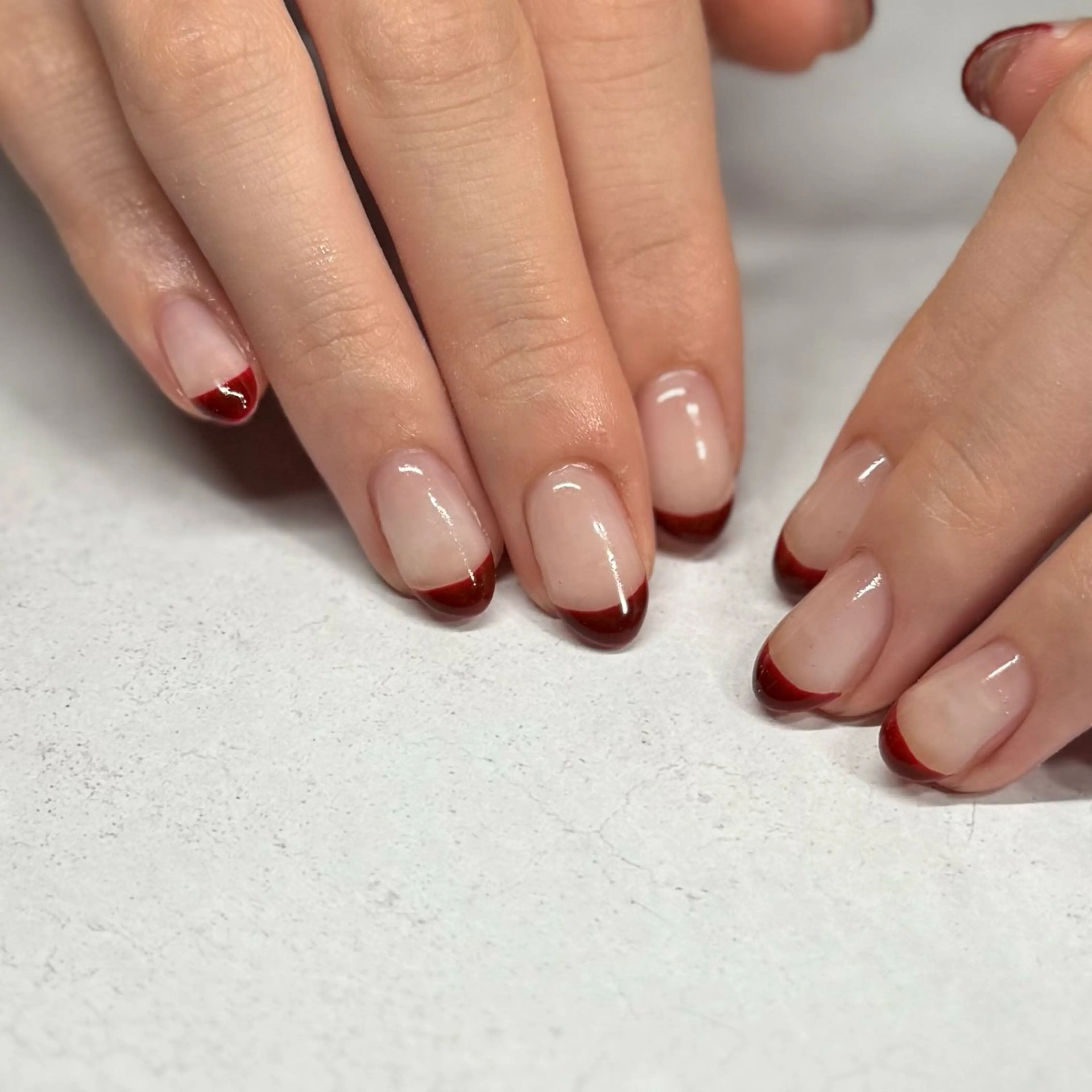 ネイル クリアネイル フレンチネイル ハンドネイル Nabi所属・進藤 彩のネイルデザイン