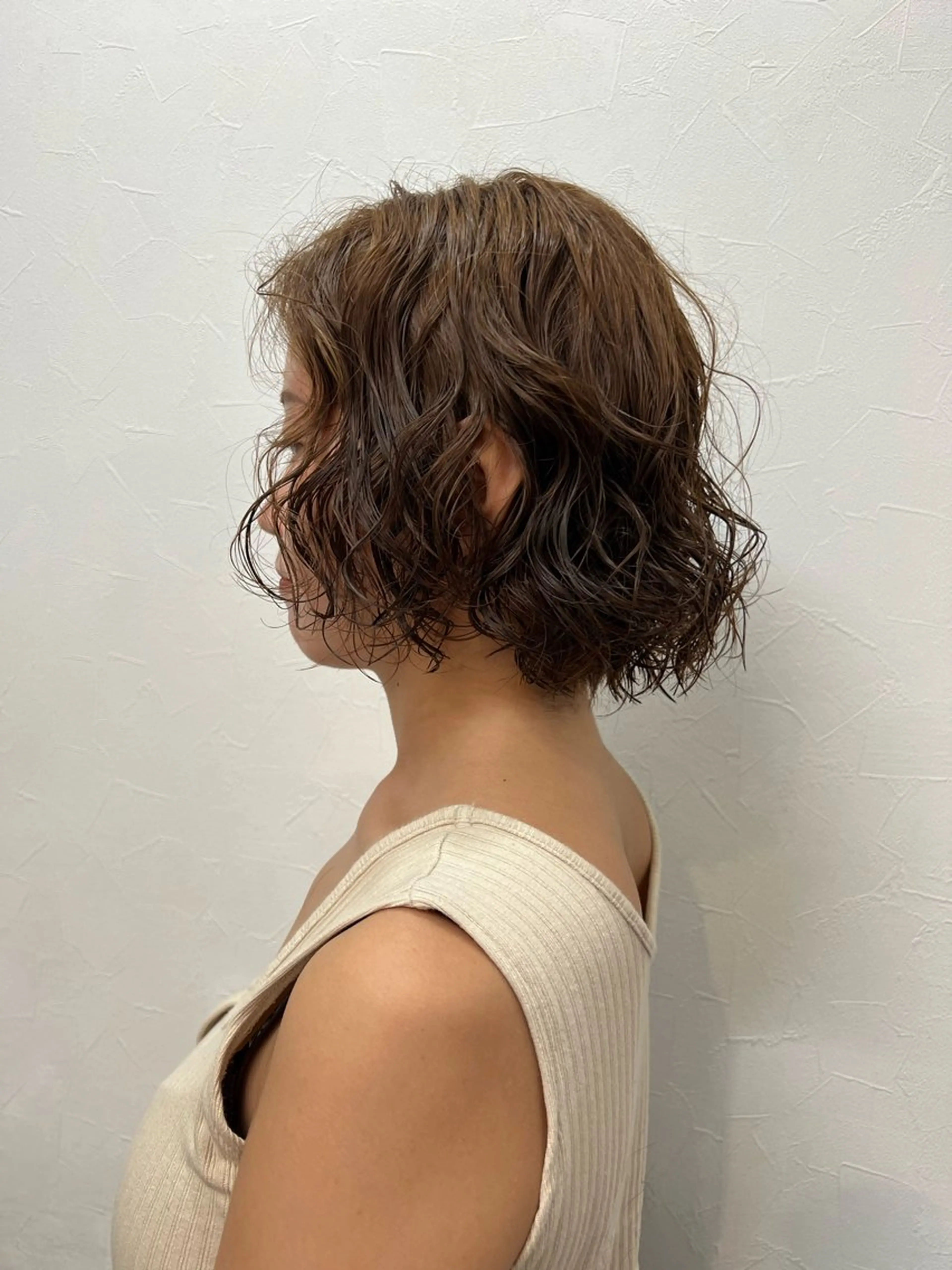 ミディアム カット パーマ カコ♡ ボブ ヘアアレンジのヘアスタイル
