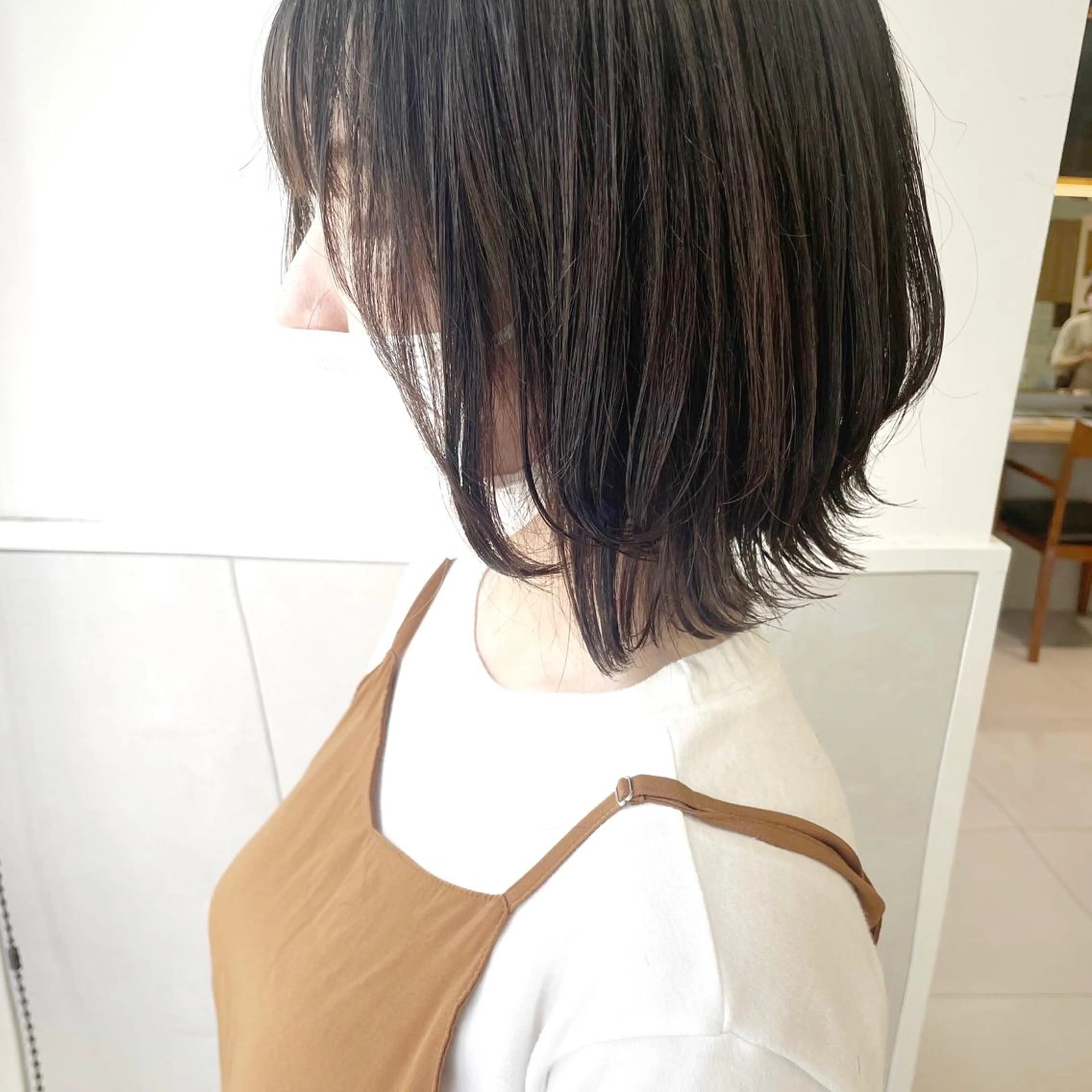 ミディアム カラー ボブレイヤー ボブ レイヤーカット 齋藤 咲のヘアスタイル