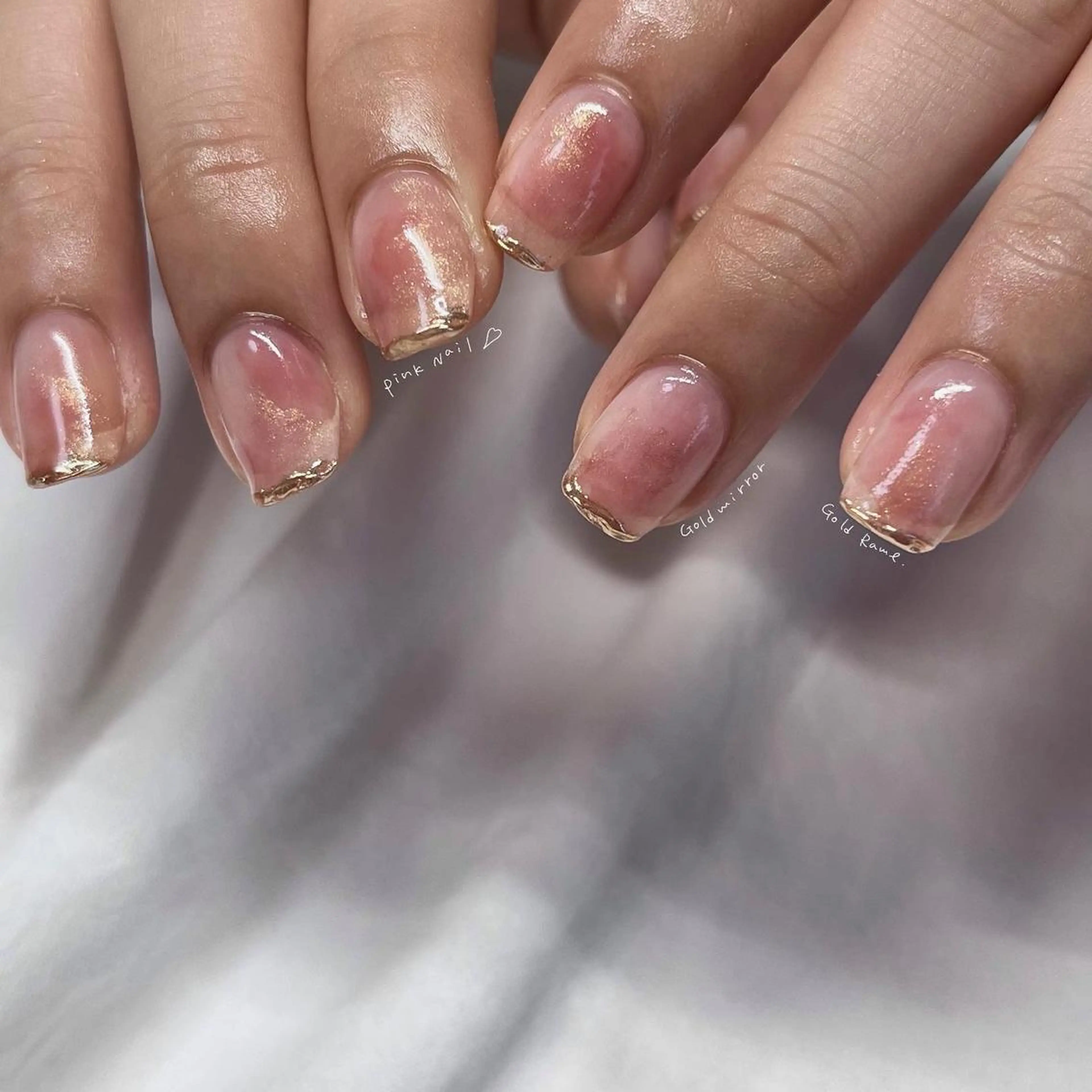 ネイル ジェルネイル 氷ネイル・うるうるネイル ニュアンスネイル シンプルネイル 春ネイル ハンドネイル &. momoのネイルデザイン