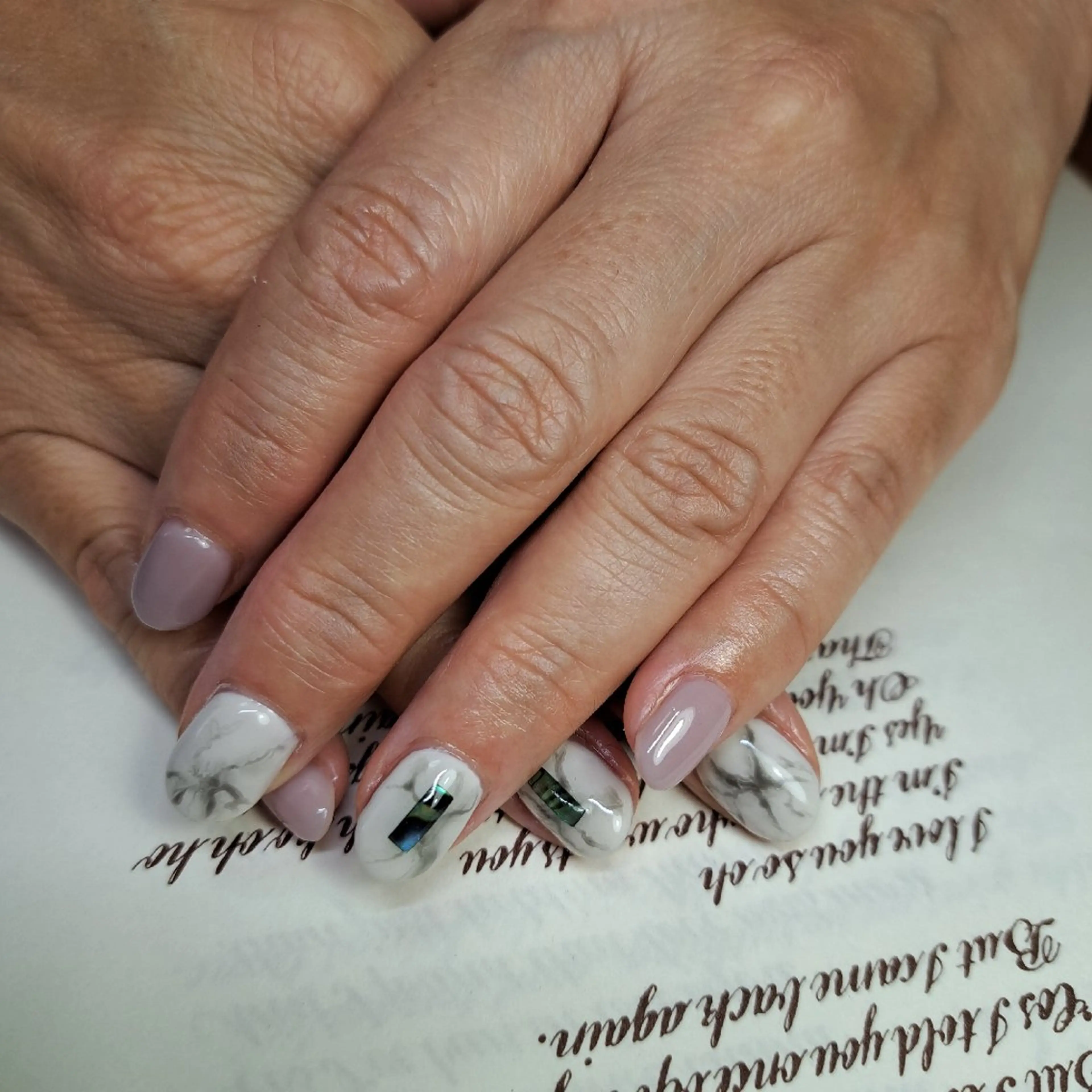 ネイル 大理石ネイル(マーブル) シンプルネイル HAYASHI  Nのネイルデザイン