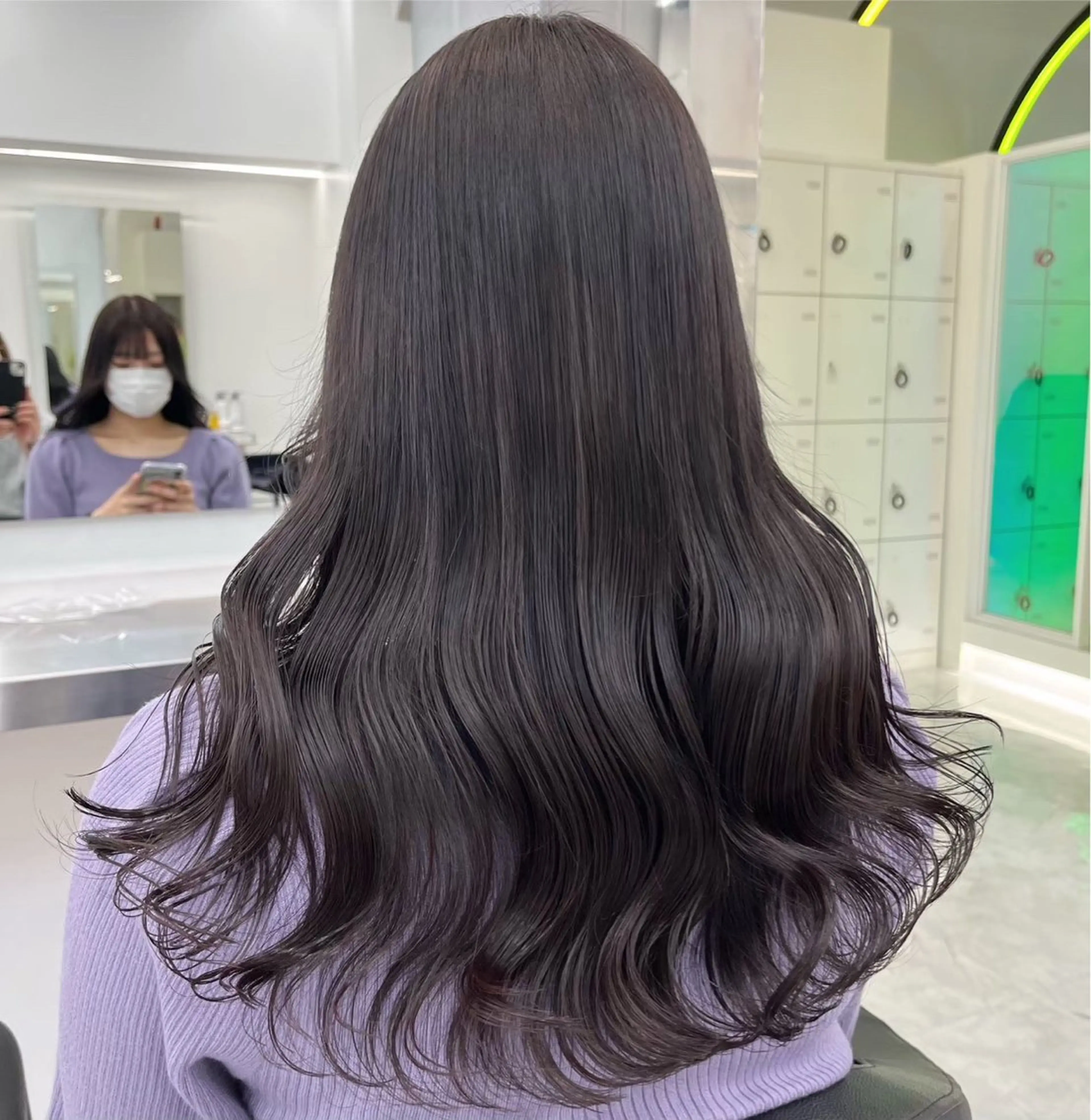 ロング カラー ヘアアレンジ カット ヘアカラー トリートメント ヘッドスパ ヘアセット 透明感ラベンダー💗 SHOのヘアスタイル