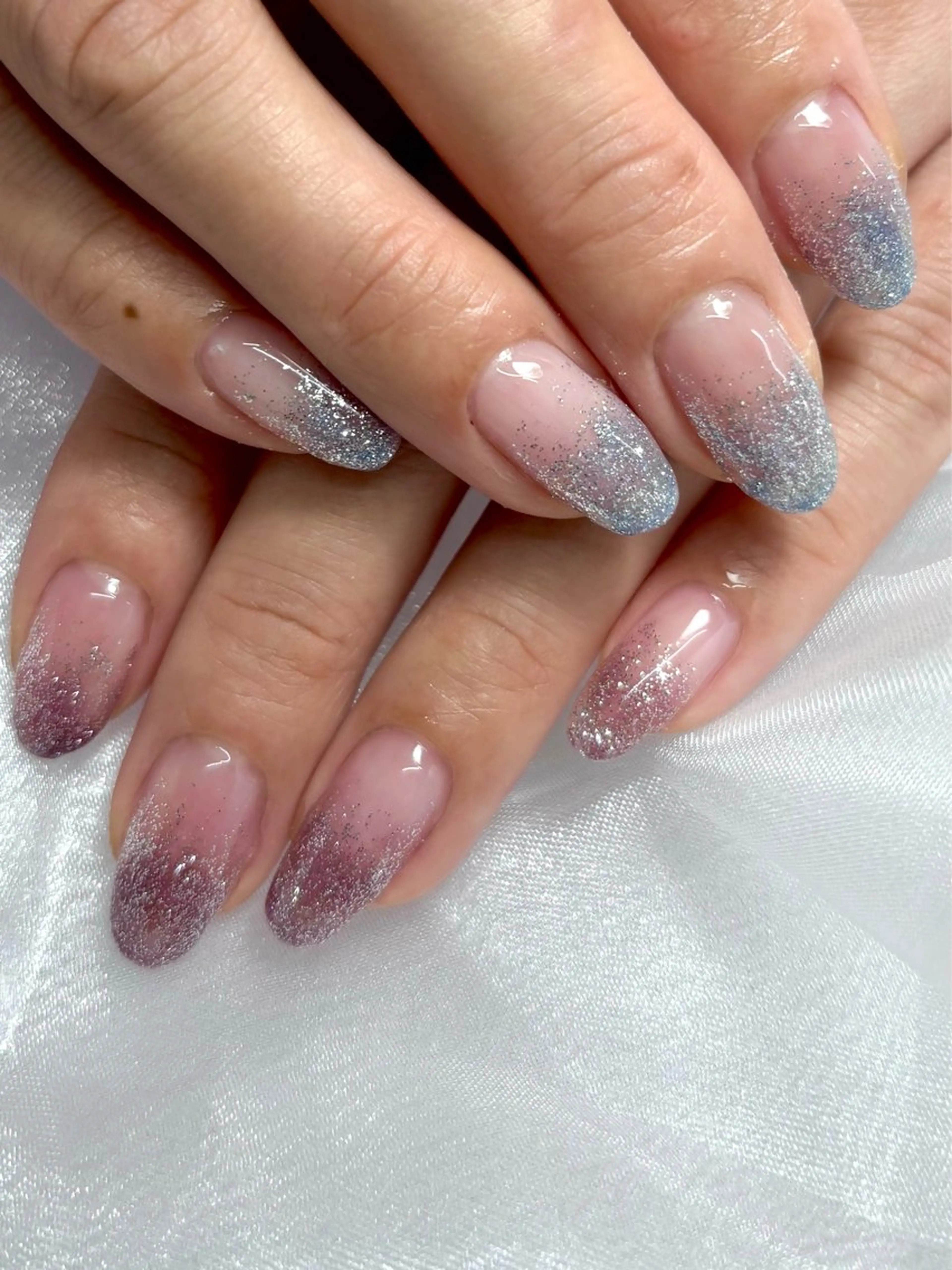ネイル ブルー おそろいネイル eye mor. 岐阜駅前店所属・nail  mor. ななみんのネイルデザイン