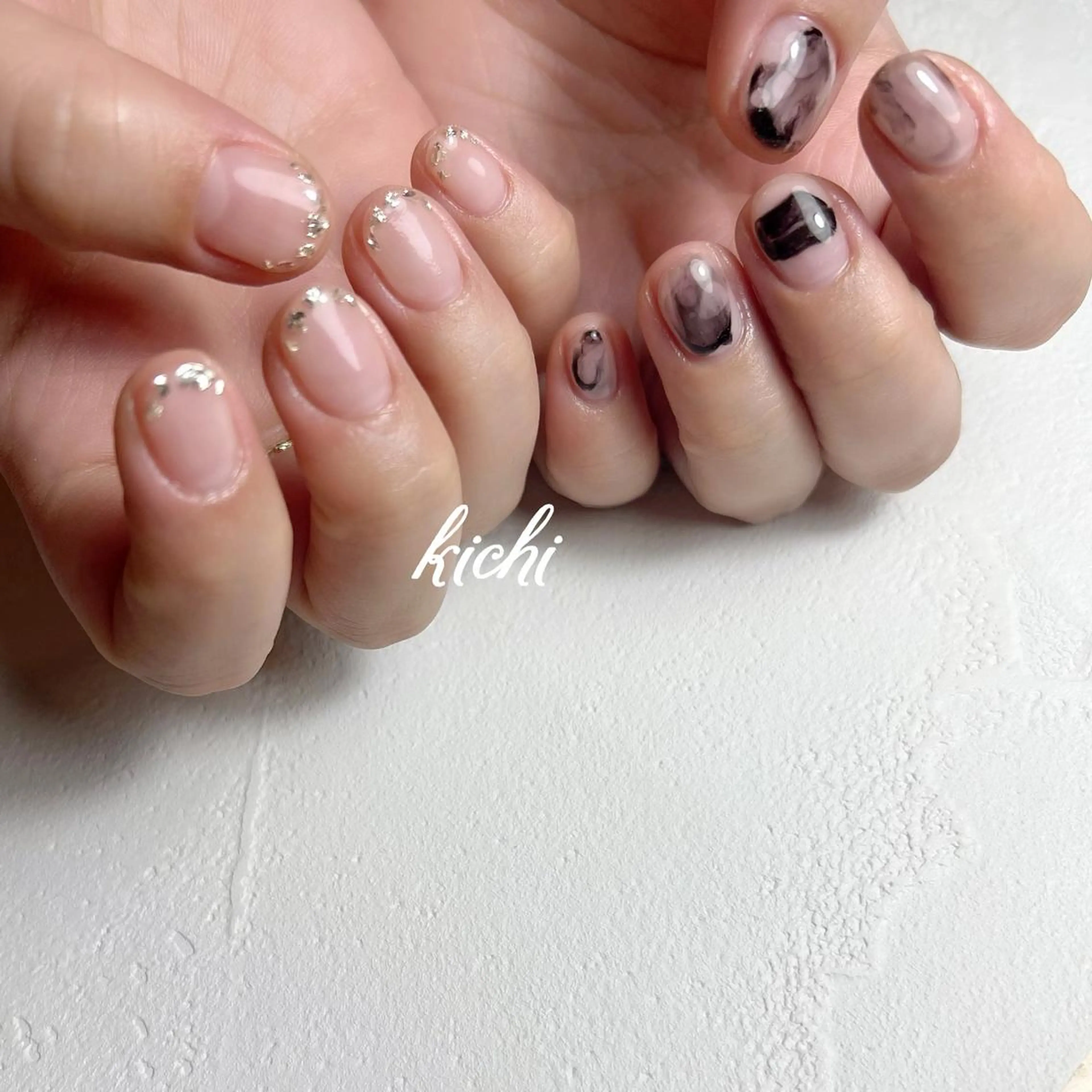 ネイル ジェルネイル 持ち込み ニュアンスネイル パラジェル 夏ネイル kichi・:* みじゅのネイルデザイン