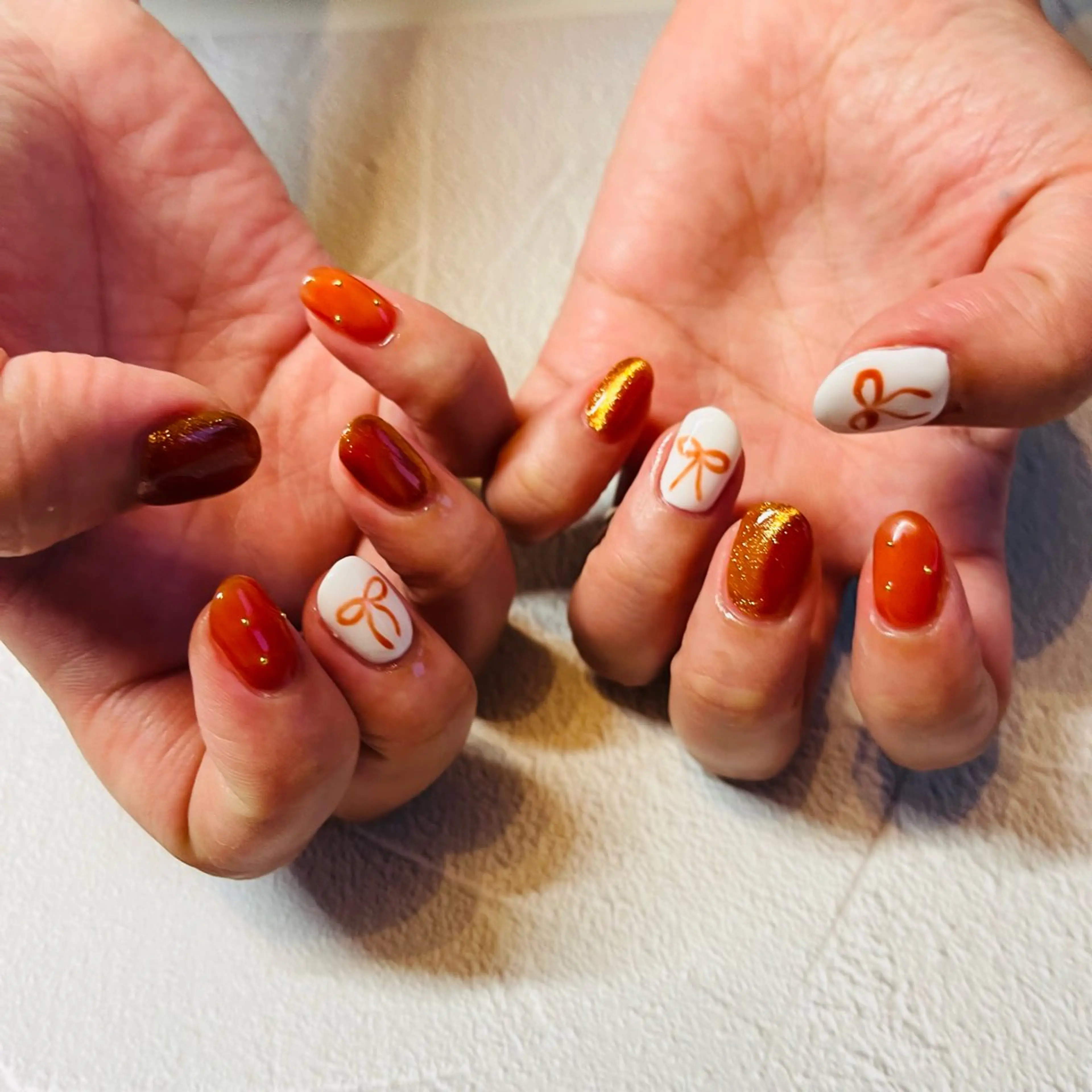 ネイル リボン ハンドネイル Briwa✨nail 💅enoi ❤︎のネイルデザイン