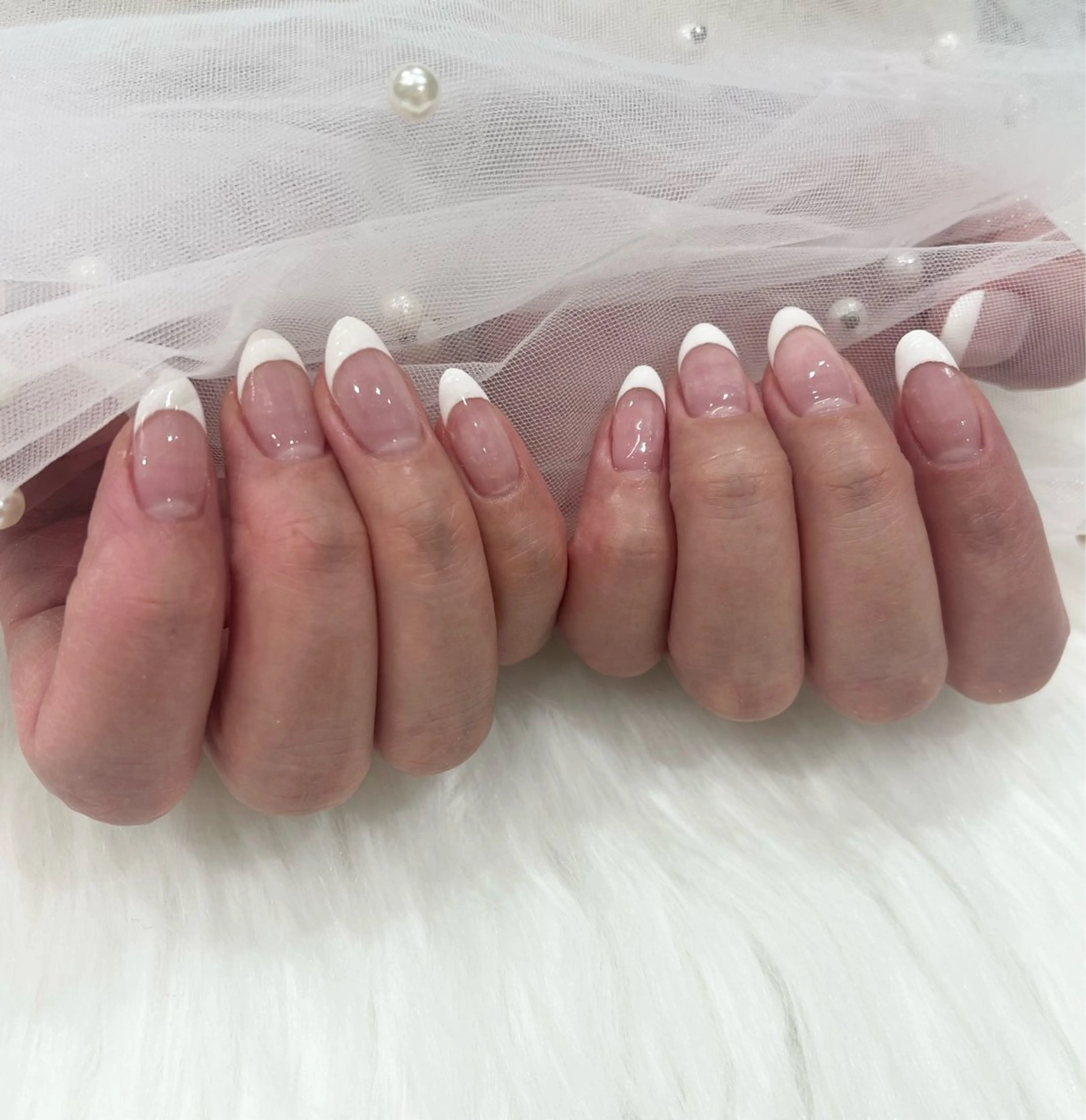 ネイル フレンチネイル Sakura 🩵のネイルデザイン