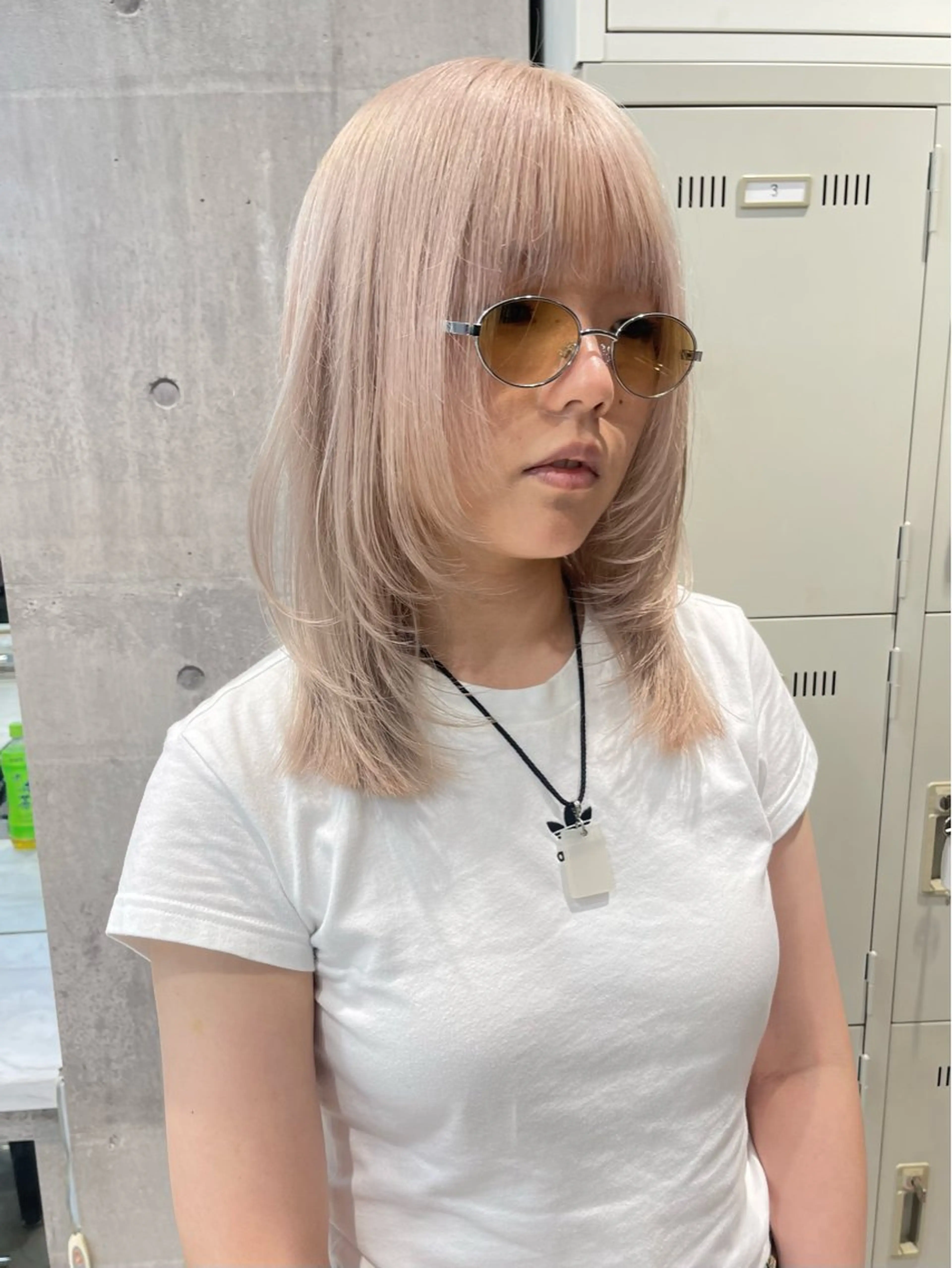 セミロング カラー ヘアカラー トリートメント TENSHO ハイトーン 原宿のヘアスタイル