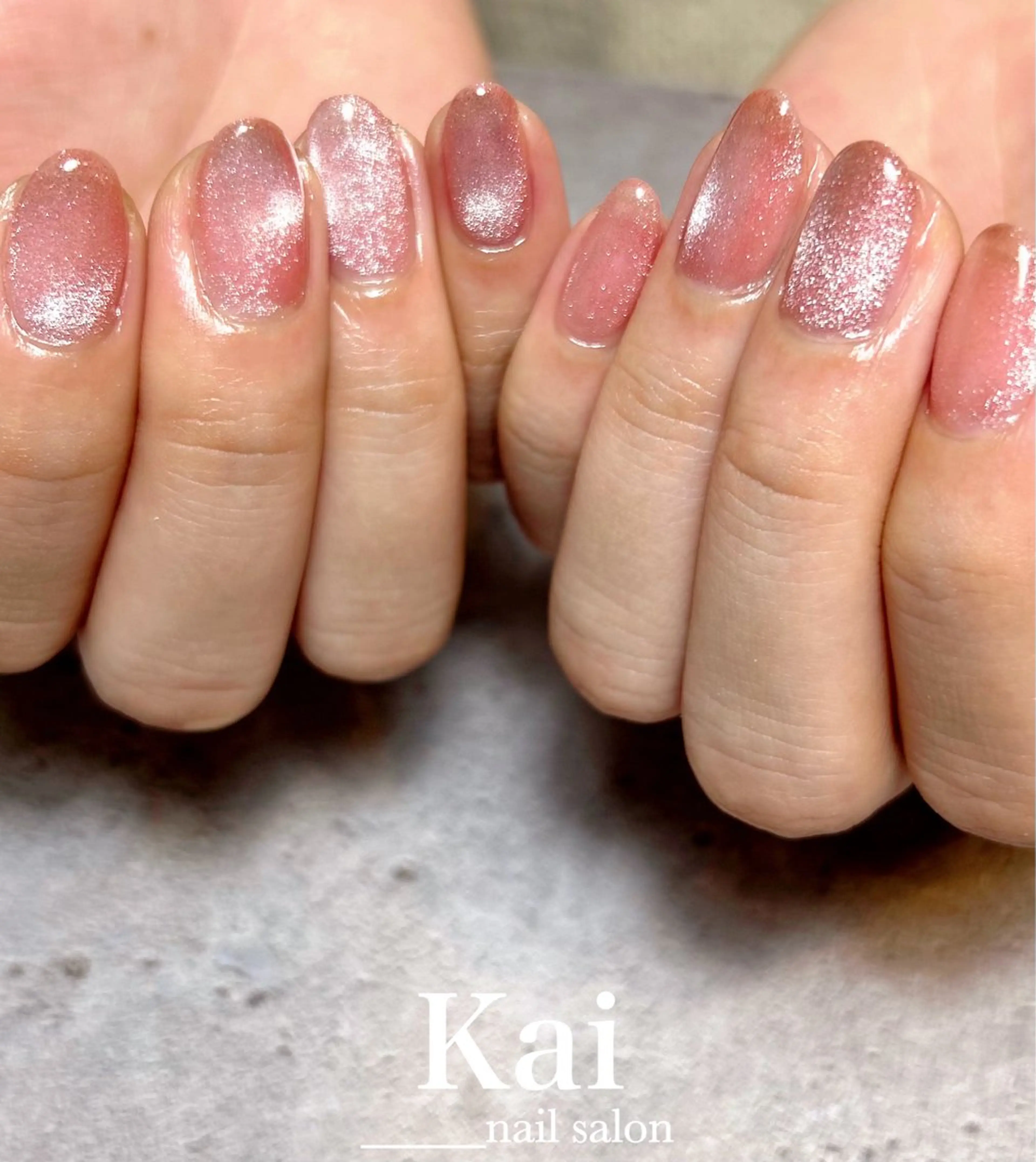 ネイル フレンチネイル グラデーション ハート 韓国ネイル マグネットネイル ハンドネイル Kai  nail Mayukoのネイルデザイン