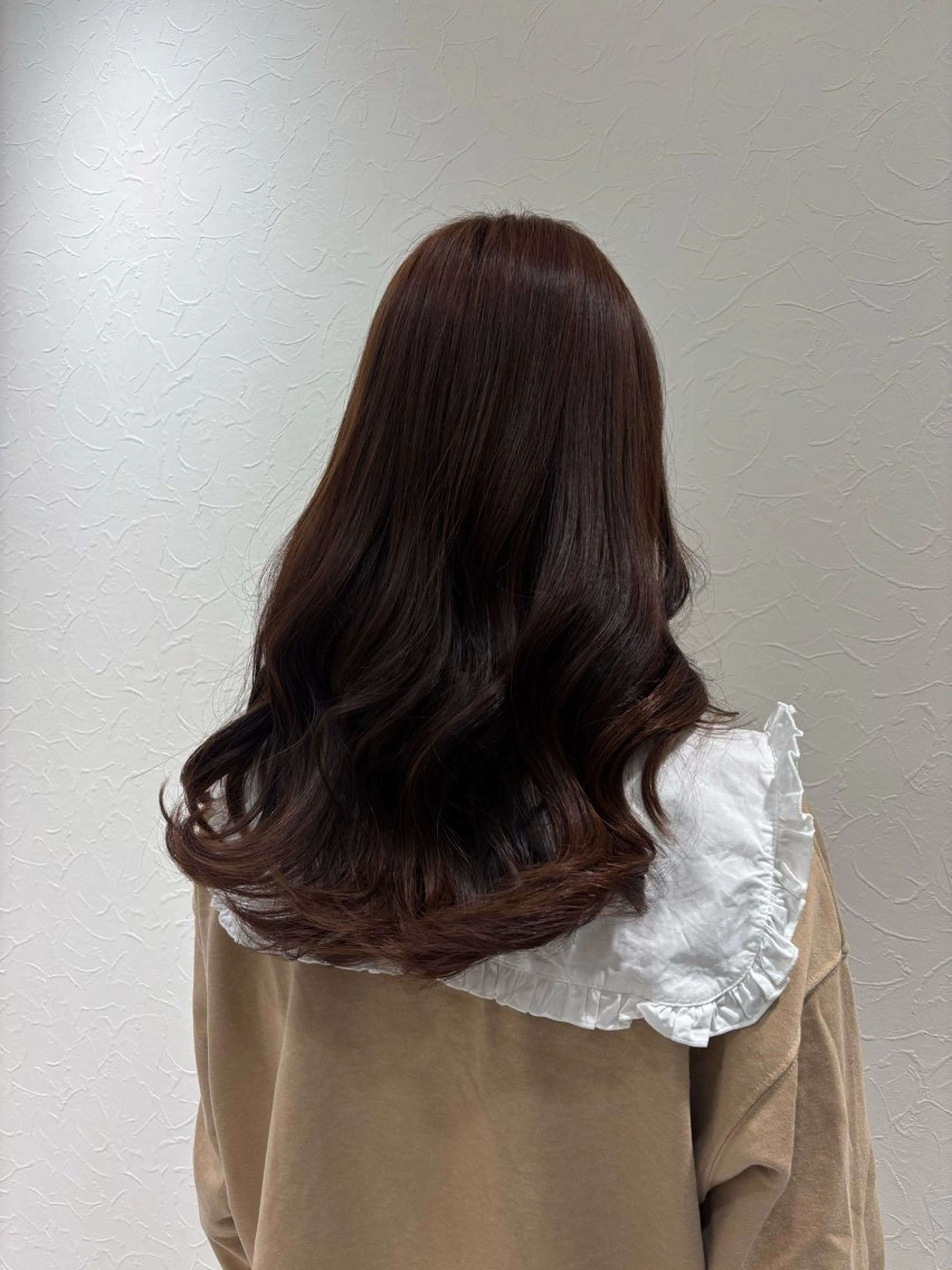 ロング カラー ブラウンカラー チョコレートブラウン 韓国🎀透明感カラー mizukiのヘアスタイル