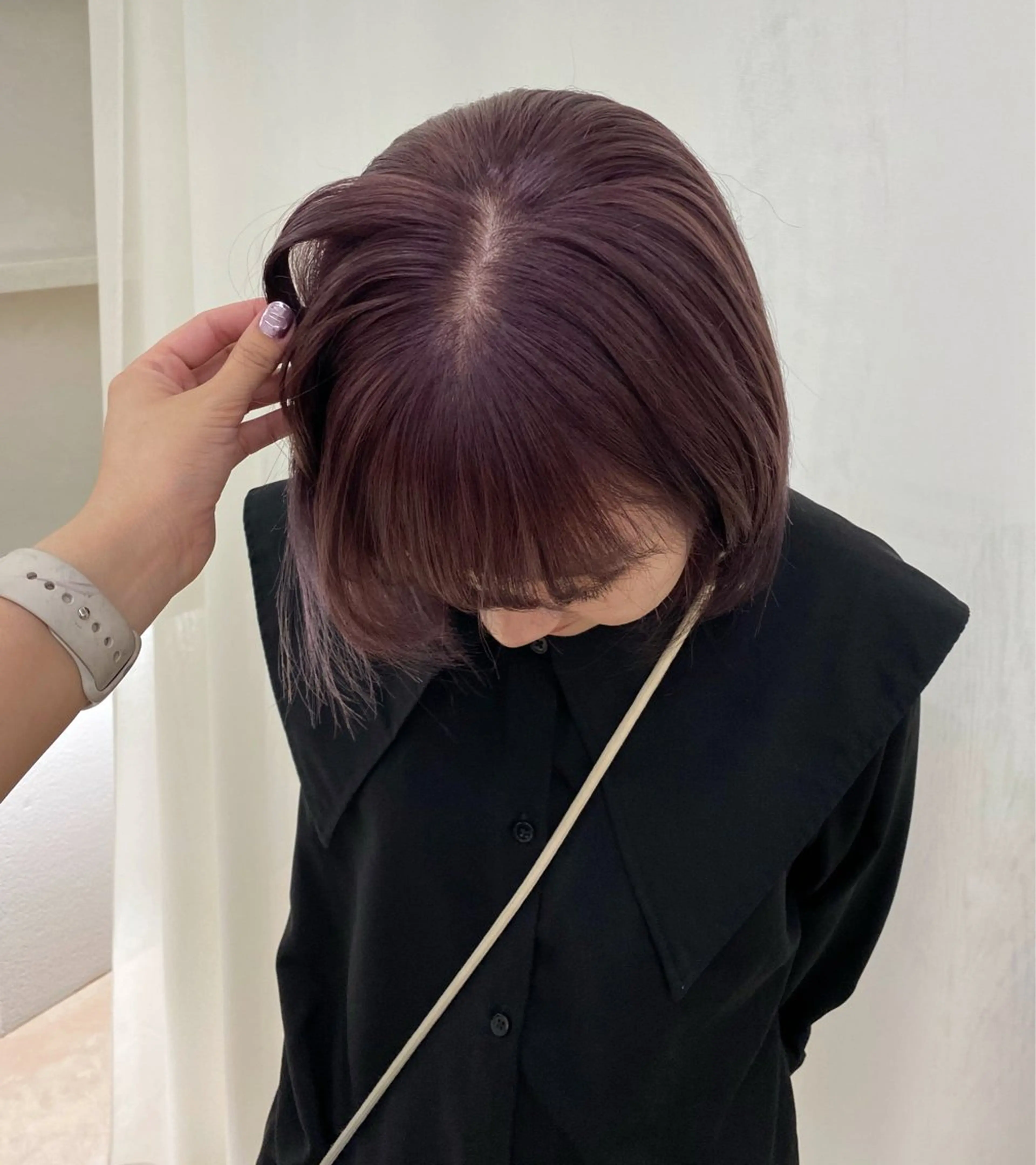 ミディアム カラー ブリーチ カシス カット ヘアカラー トリートメント NIKO/名古屋/ 伏見/花屋併設のヘアスタイル