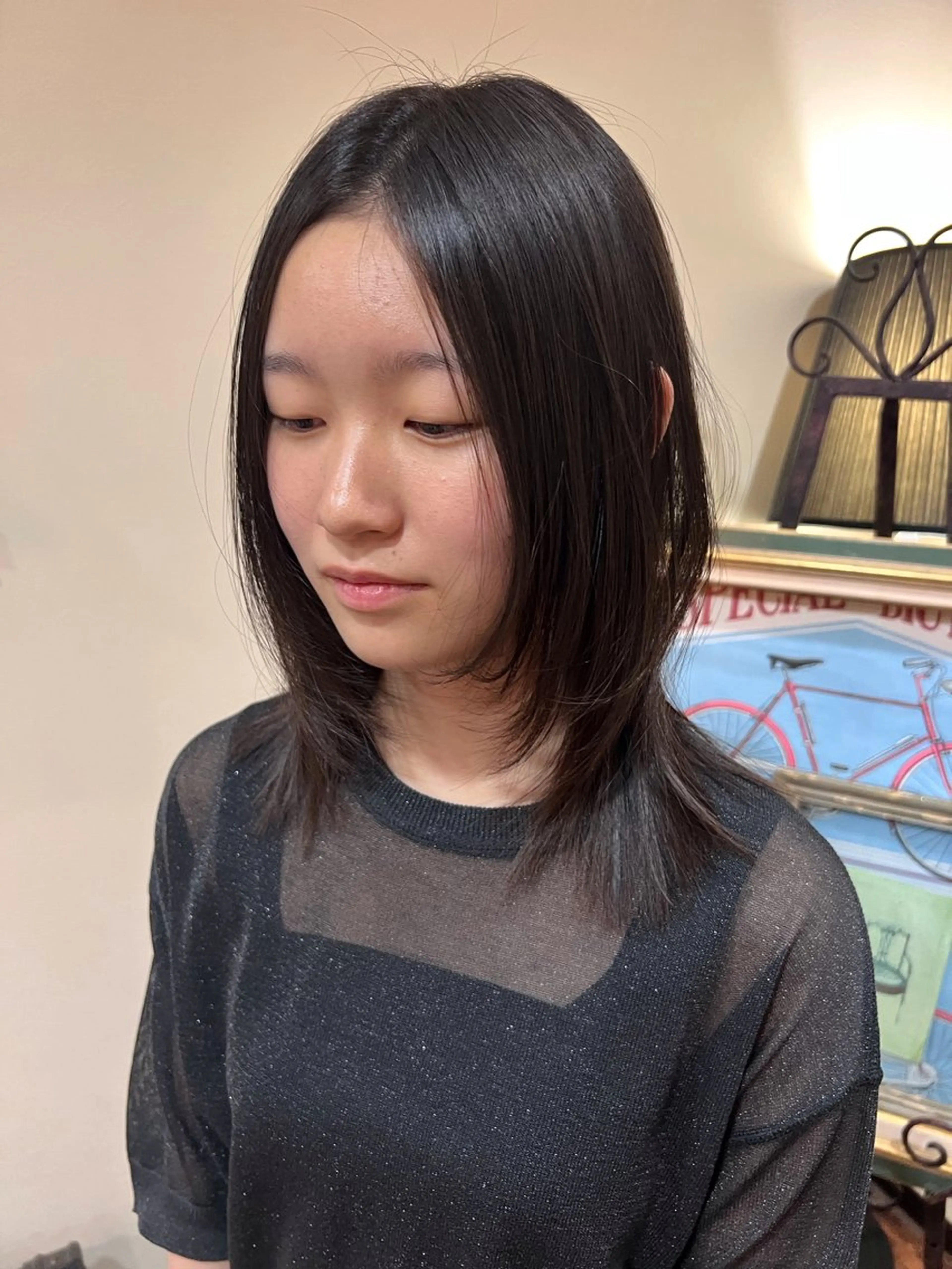 ミディアム 縮毛矯正 hair&space velon所属・推しカラー🫧 サーシャのヘアスタイル