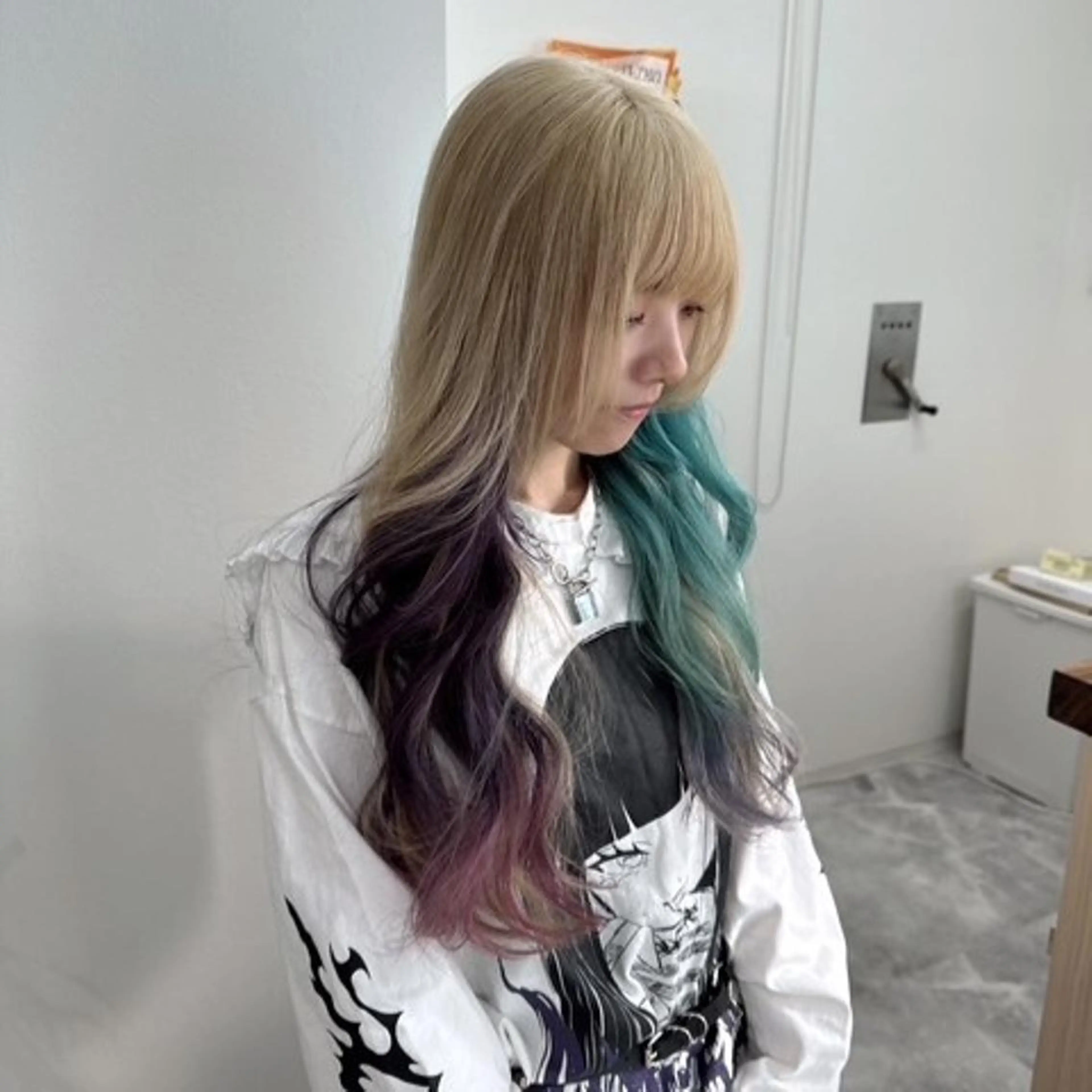 ロング ショートボブ ボブ ハイライト 髪質改善 縮毛矯正 ヘアテラス エムナラテンのヘアスタイル