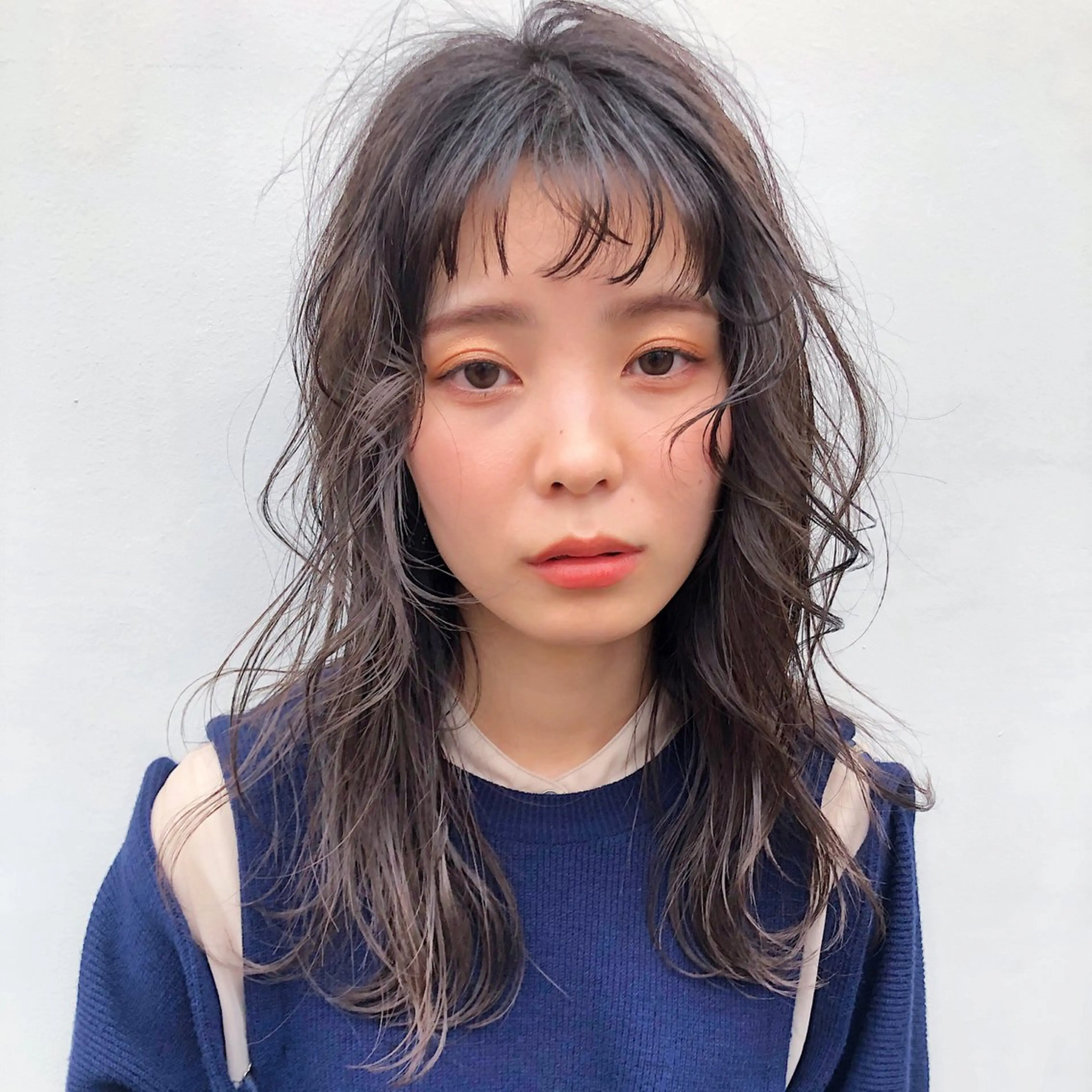 セミロング カラー グレージュ レイヤーカット カット ヘアカラー トリートメント AiM 大名のヘアスタイル