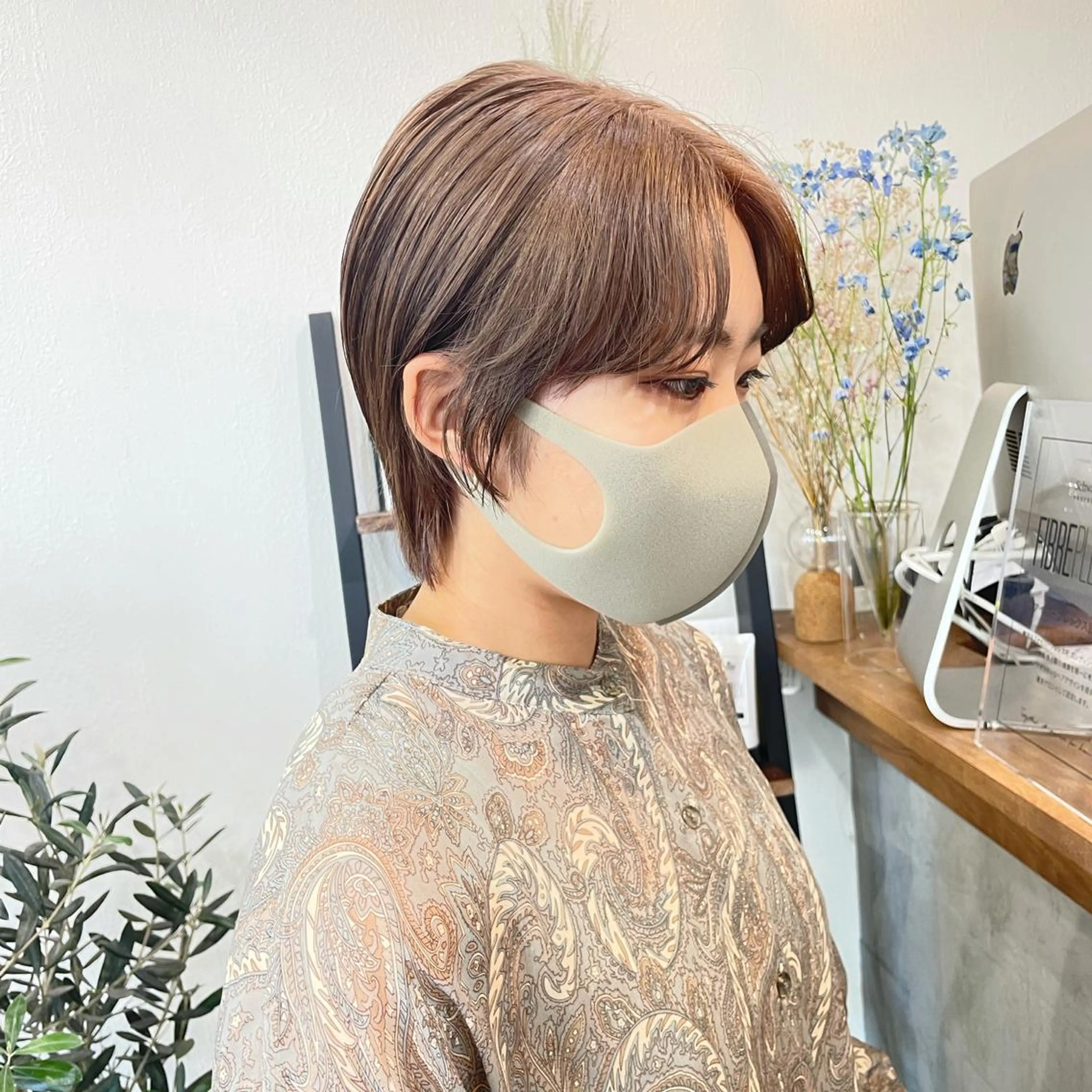 ショート カラー ベージュカラー ブリーチ 透明感カラー カラーモデル募集 吉原佳穂💗のヘアスタイル