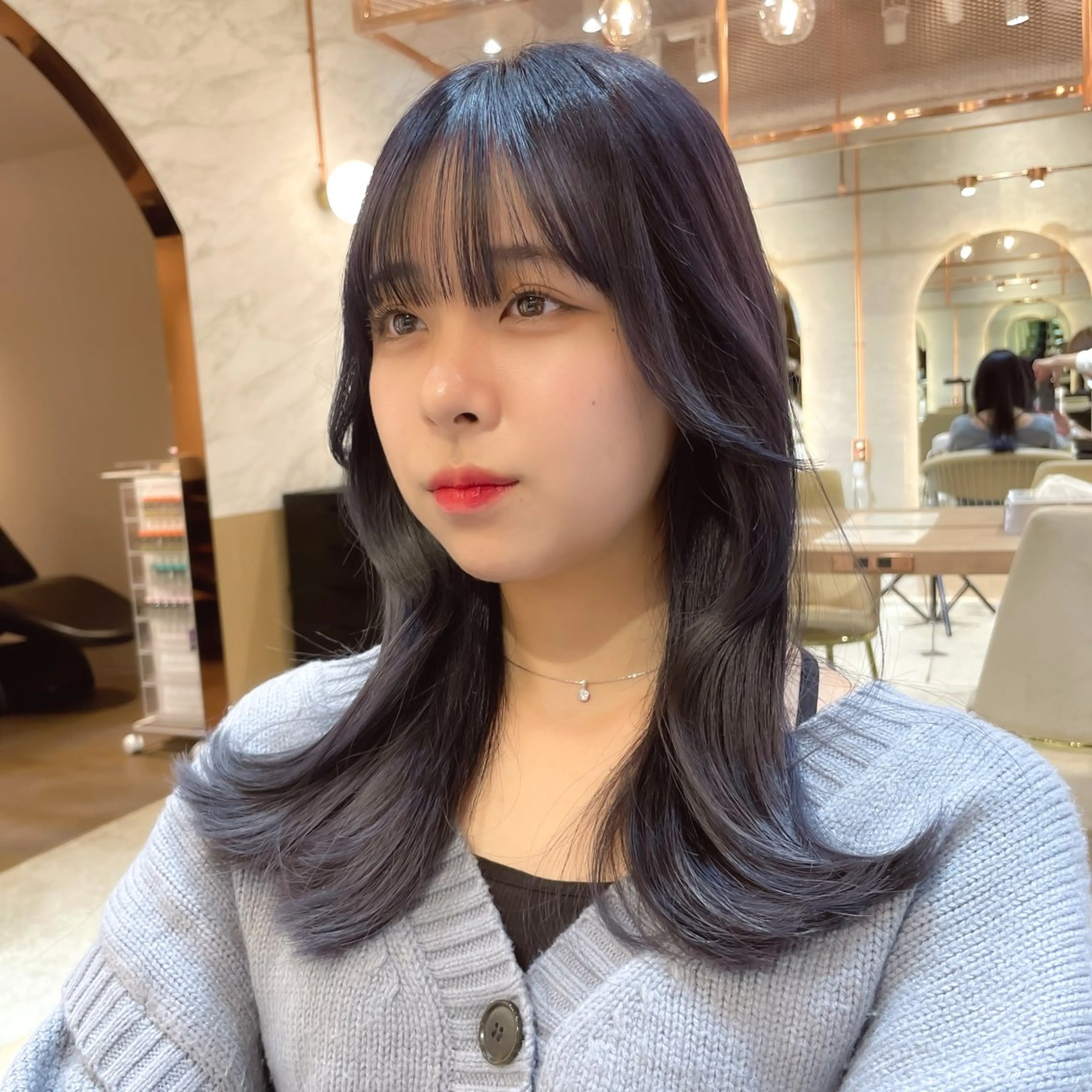 セミロング カラー カット ヘアカラー 縮毛矯正 トリートメント レイヤー/韓国ヘア 縮毛矯正🫧鈴木颯のヘアスタイル