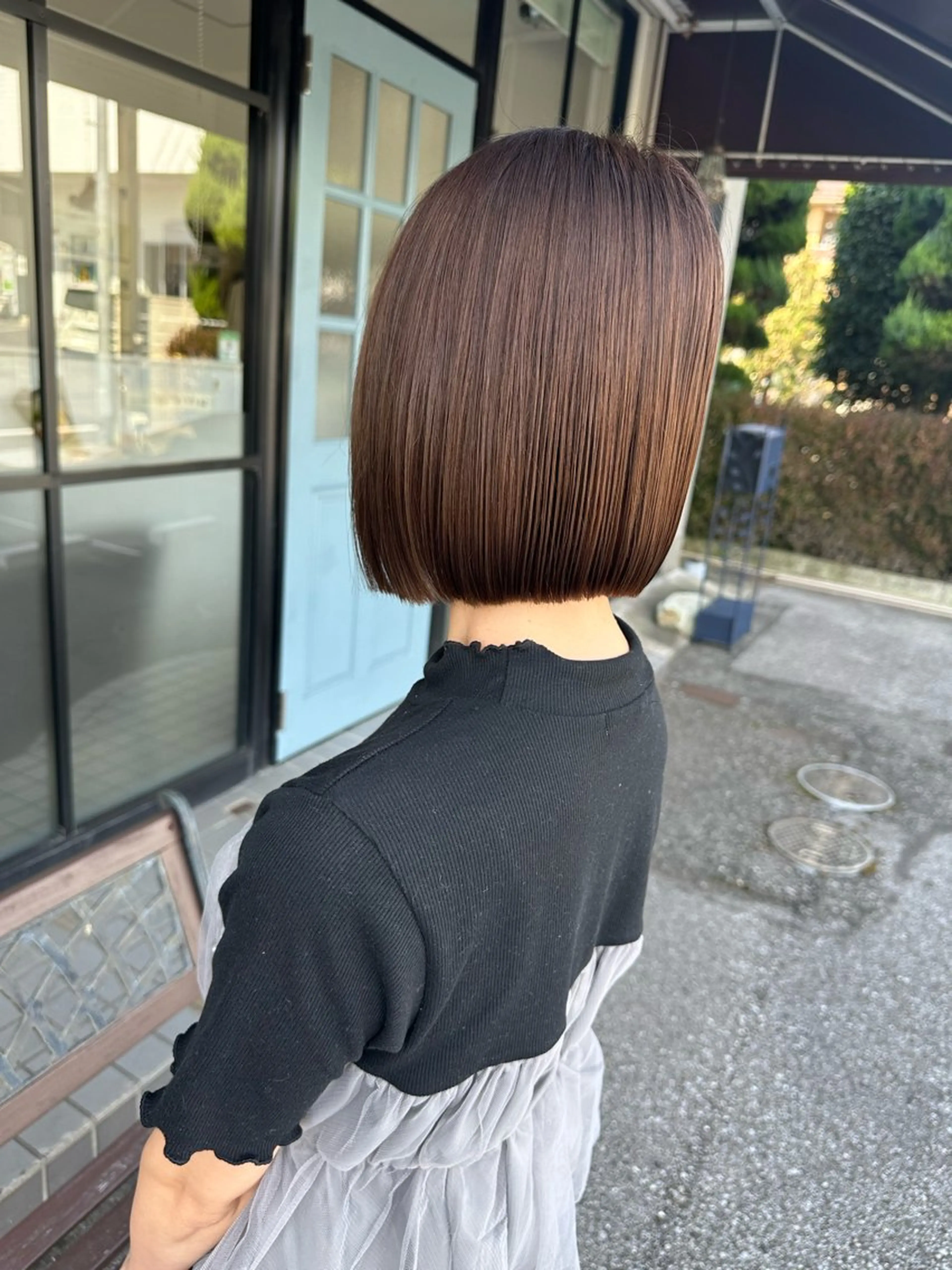 ショート カラー パーマ ヘアアレンジ 切りっぱなしボブ ベージュカラー ボブ カット ヘアカラー トリートメント VIVIE【ヴィヴィ】所属・髪質改善/韓国風 レイヤー/田村祐樹のヘアスタイル