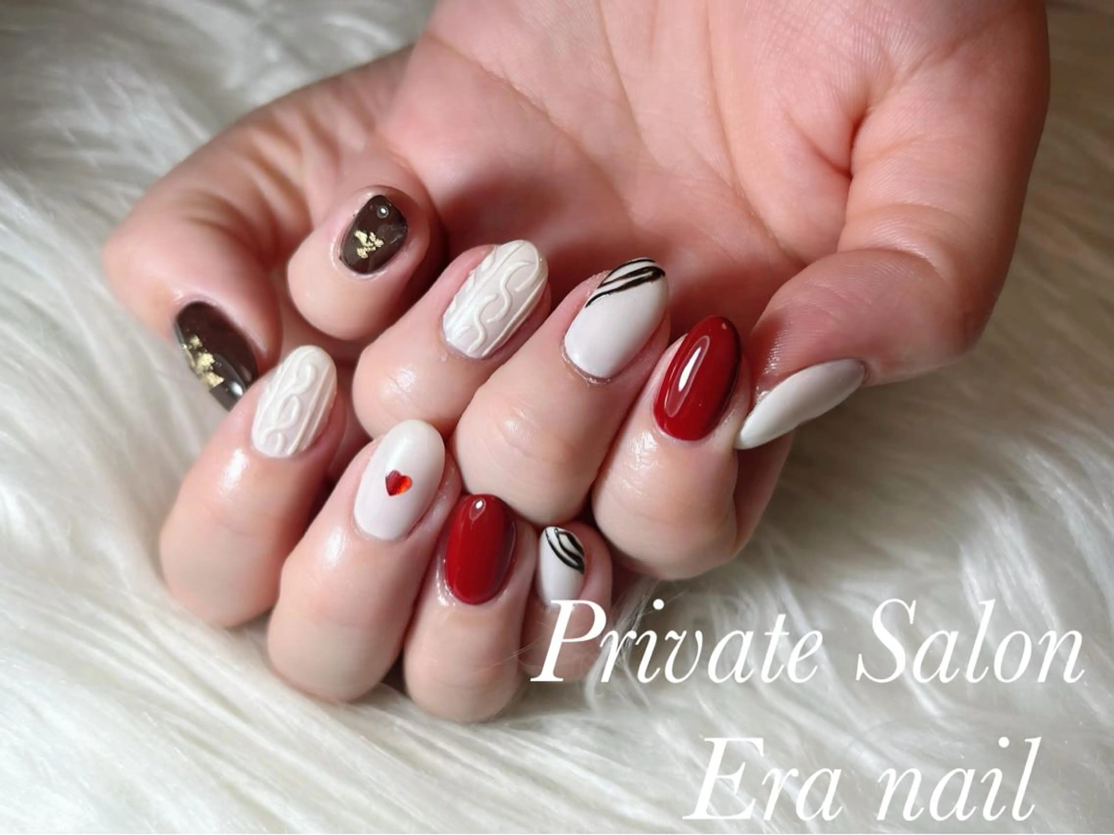 ネイル マットネイル バレンタイン Era nailのネイルデザイン