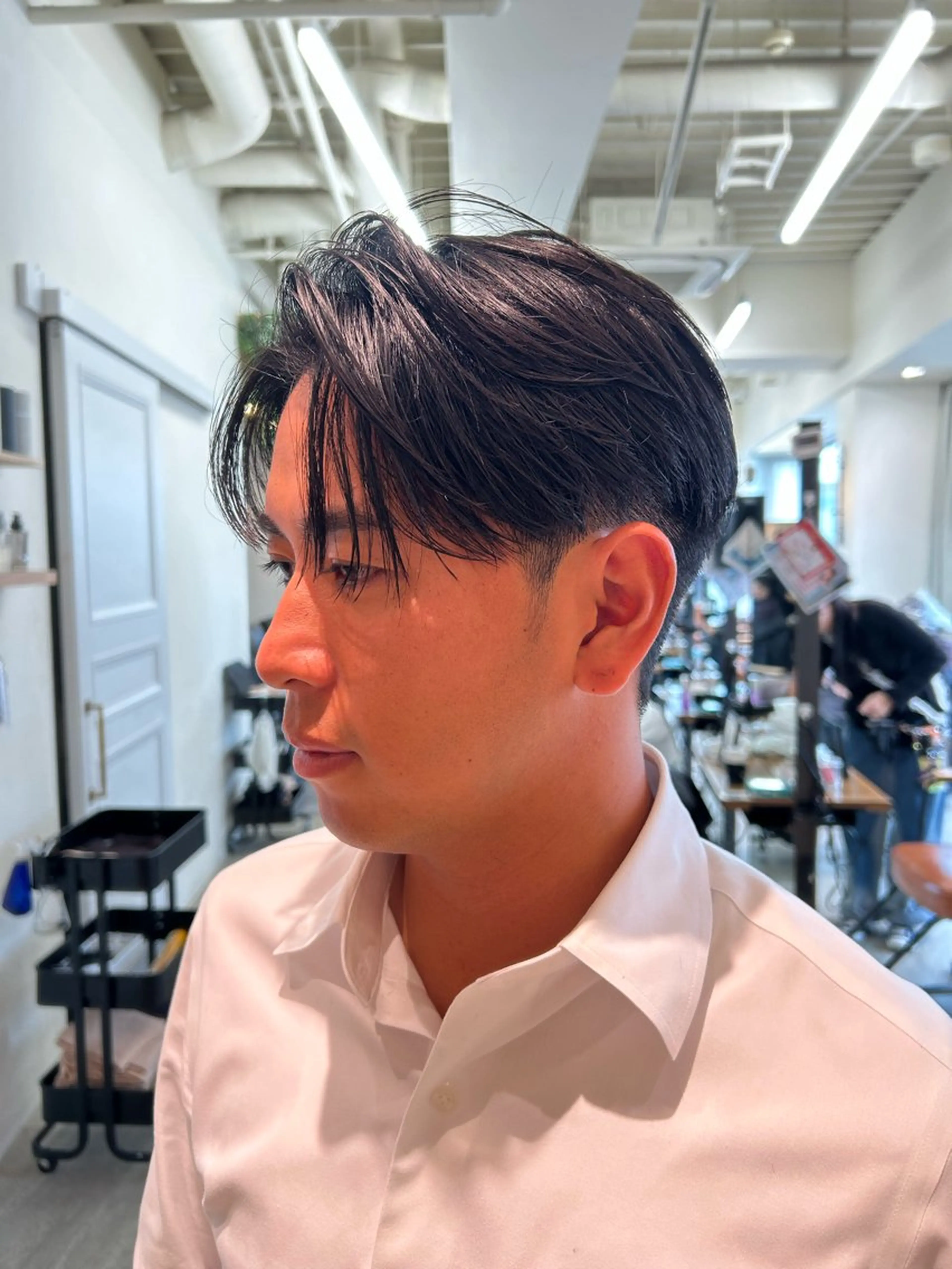 メンズ センターパート カット ヘッドスパ 似合わせメンズカット /ニュアンスパーマのヘアスタイル