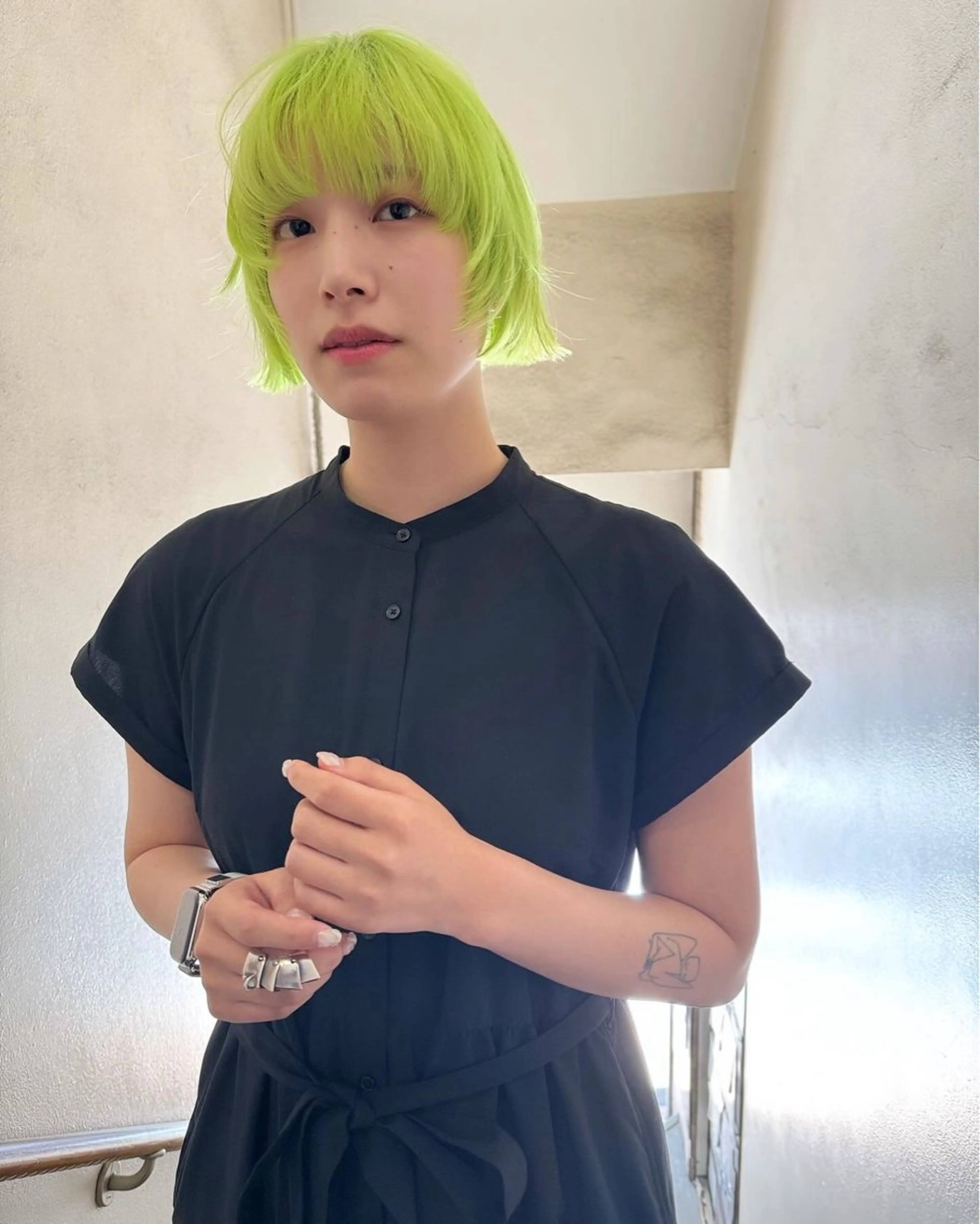 ショート カラー ヘアアレンジ カット ヘアカラー トリートメント 丸山渉/パーマ エフェクトブリーチのヘアスタイル