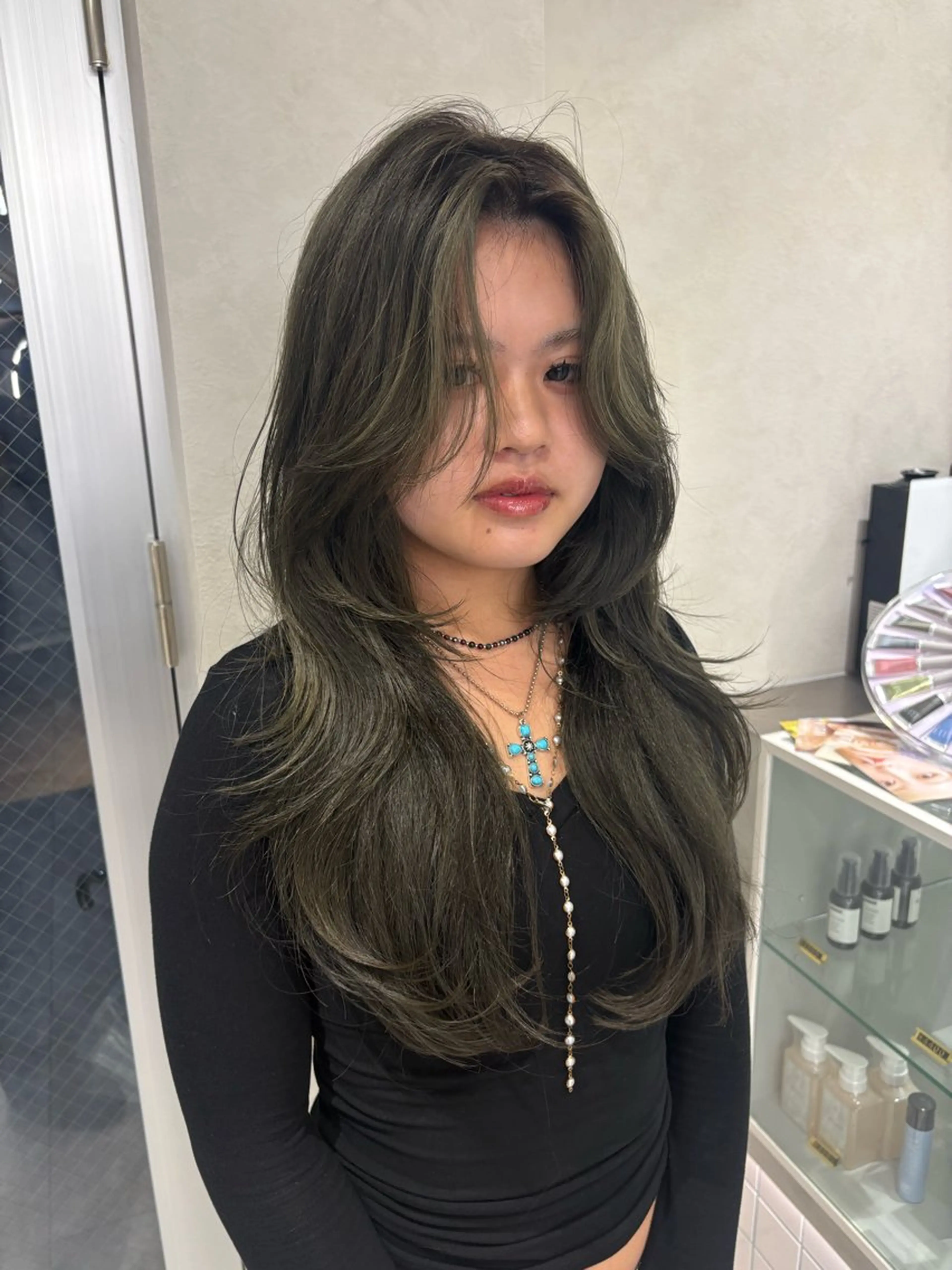 ロング ハッシュカット ハイレイヤー 韓国風ヘア レイヤーカット Lond mare ✂︎YUTAのヘアスタイル